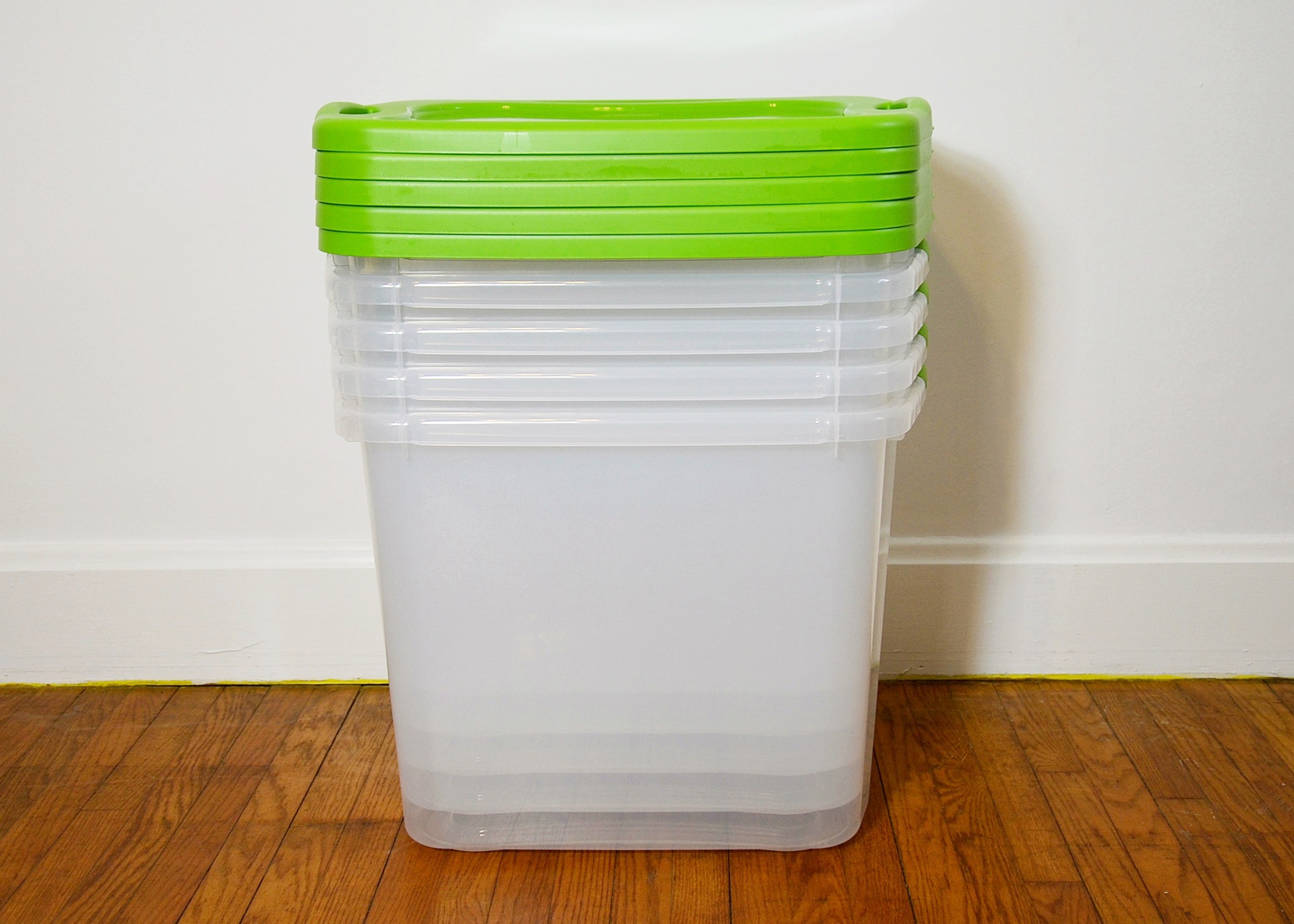 Five Sterilite EZ Carry 95 Quart Storage Bins