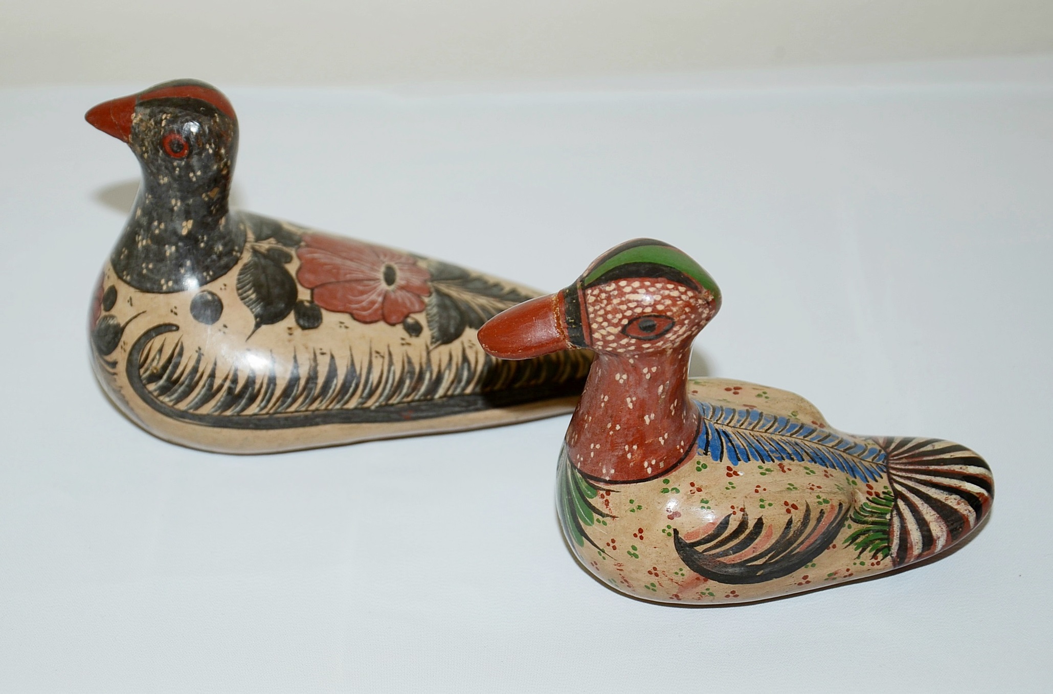 Collection of Burnished Tonala Mexican Pottery Birds