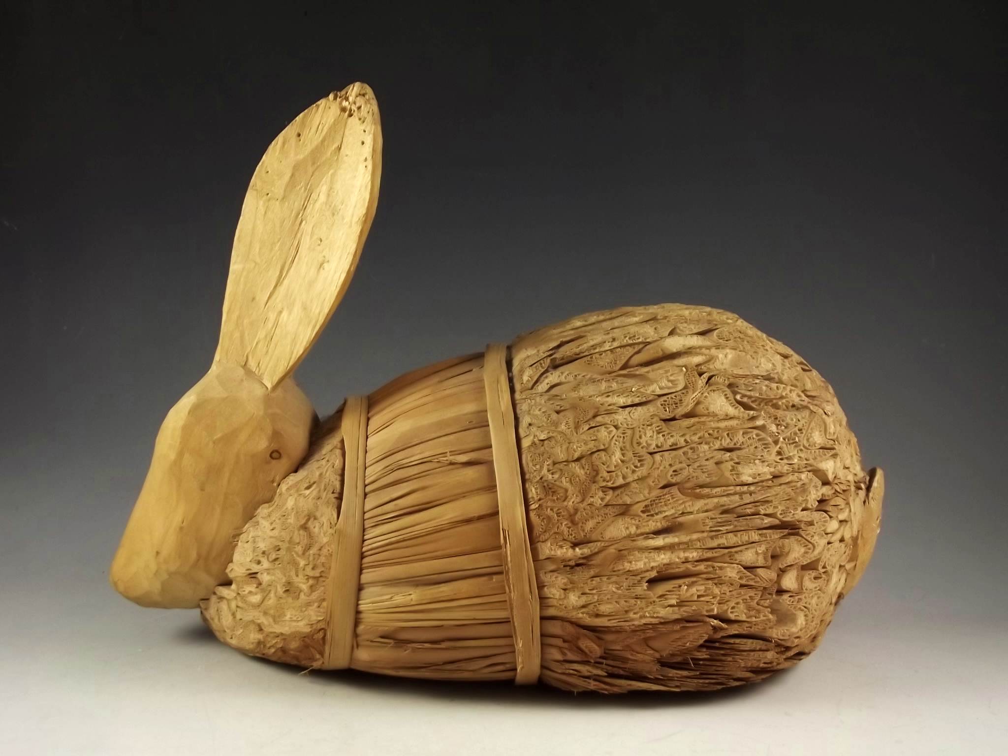 Pair of Wood Rabbits