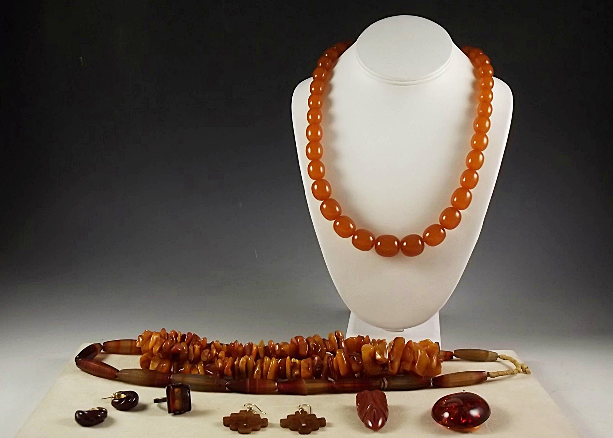 Group of Jewelry in Amber Tones