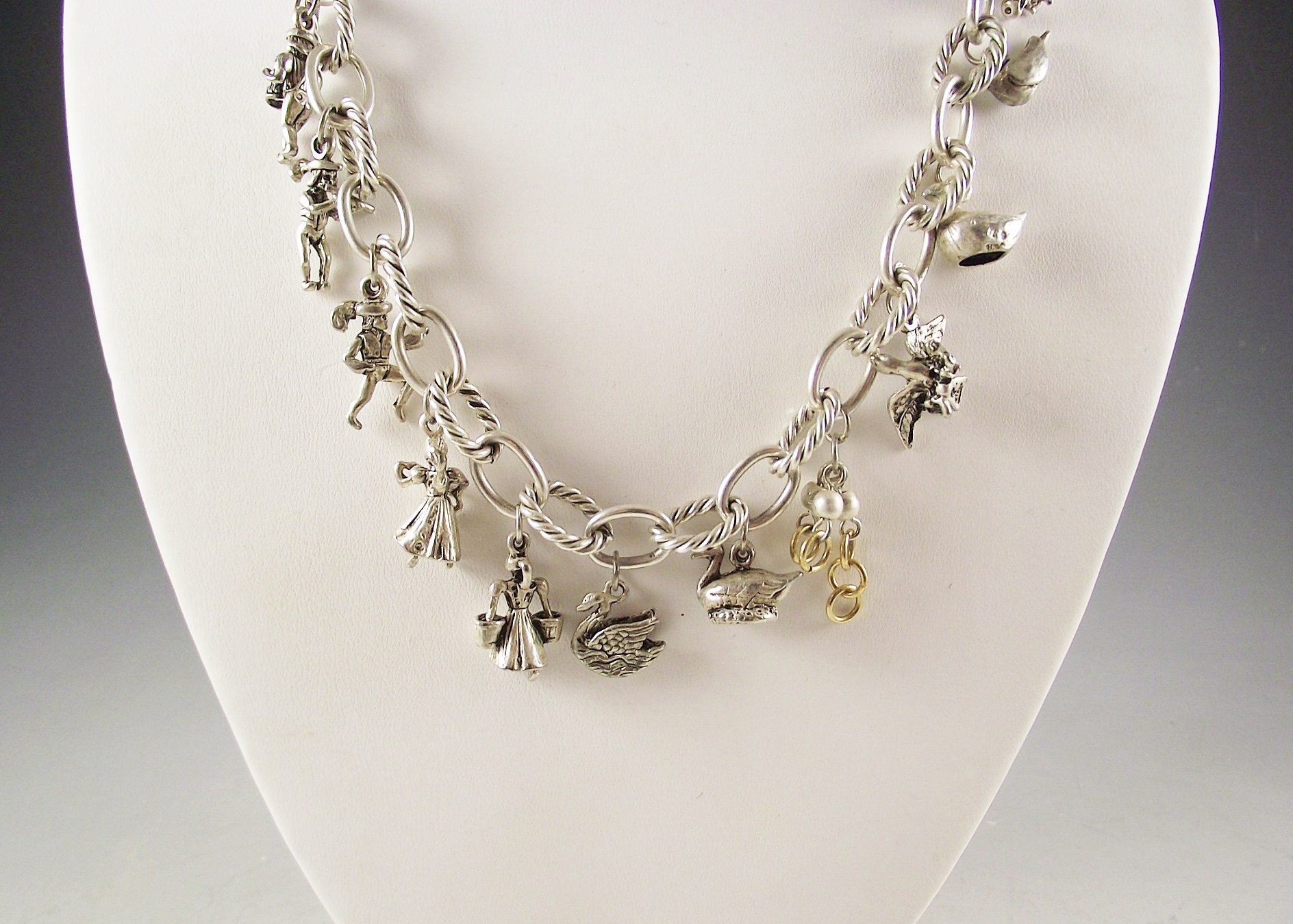 Vintage Seasons "The Twelve Days of Christmas" Necklace, Sterling Silver Charms