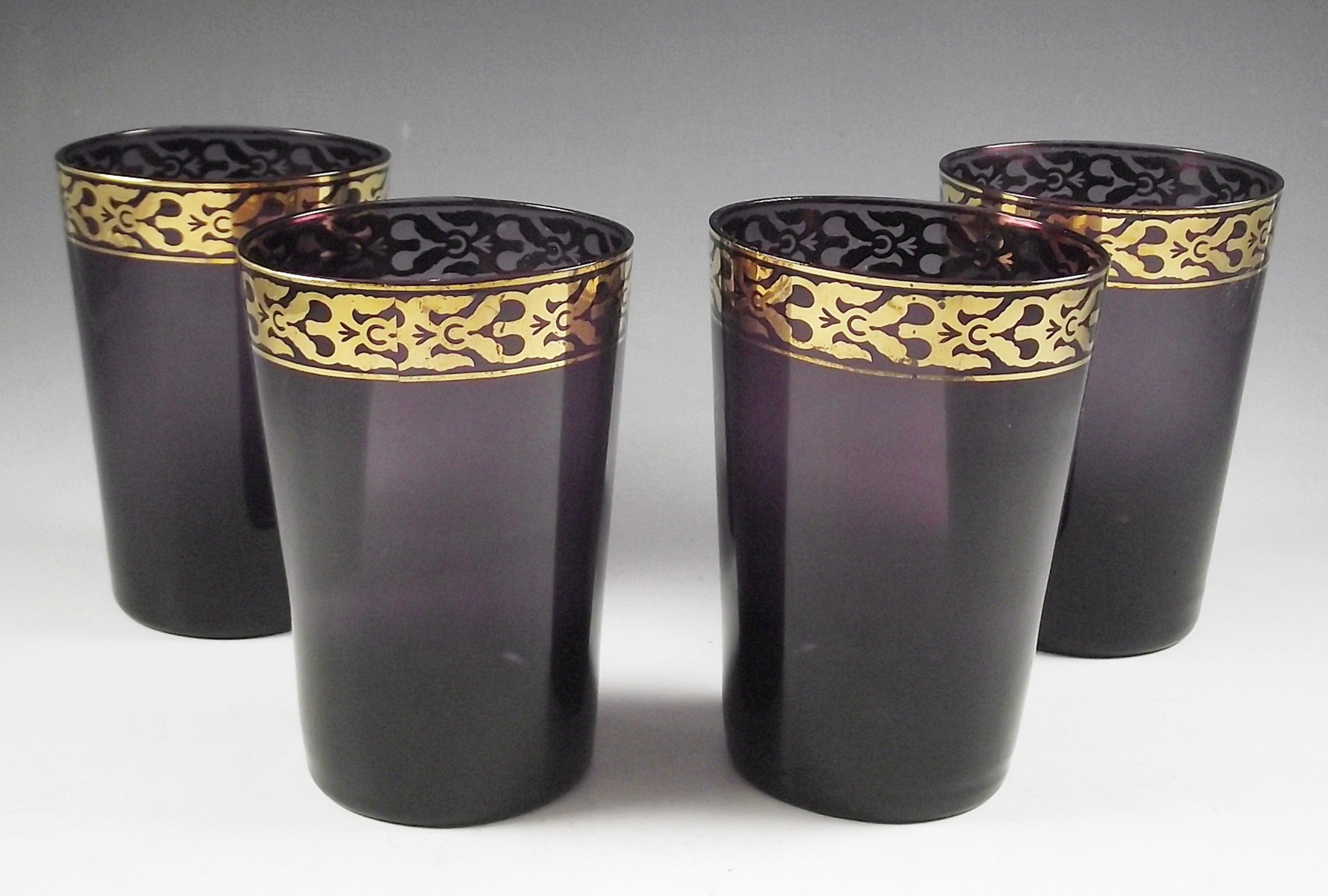 Vintage Set of Twelve Colorful Drinking Glasses 