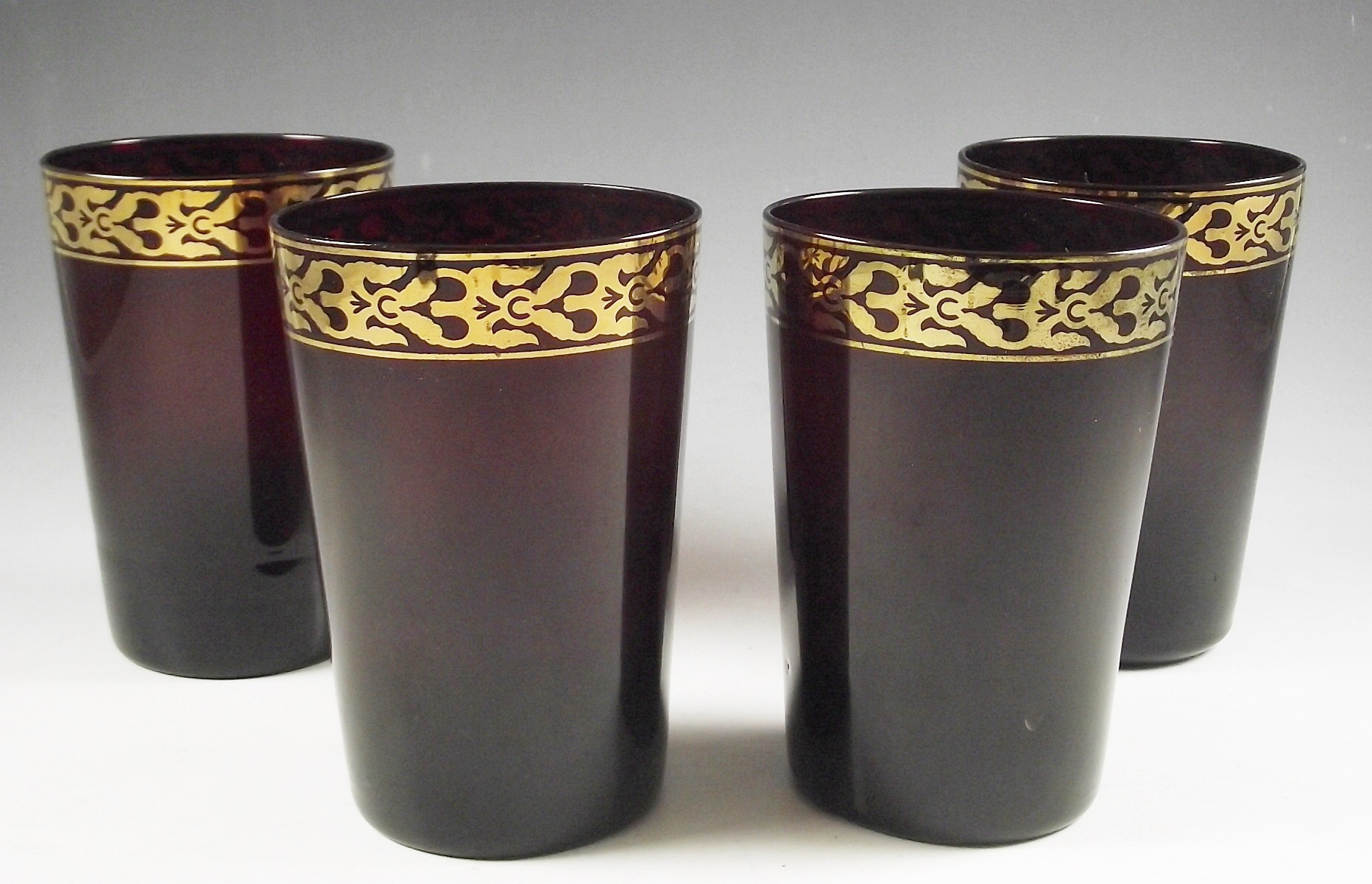 Vintage Set of Twelve Colorful Drinking Glasses 