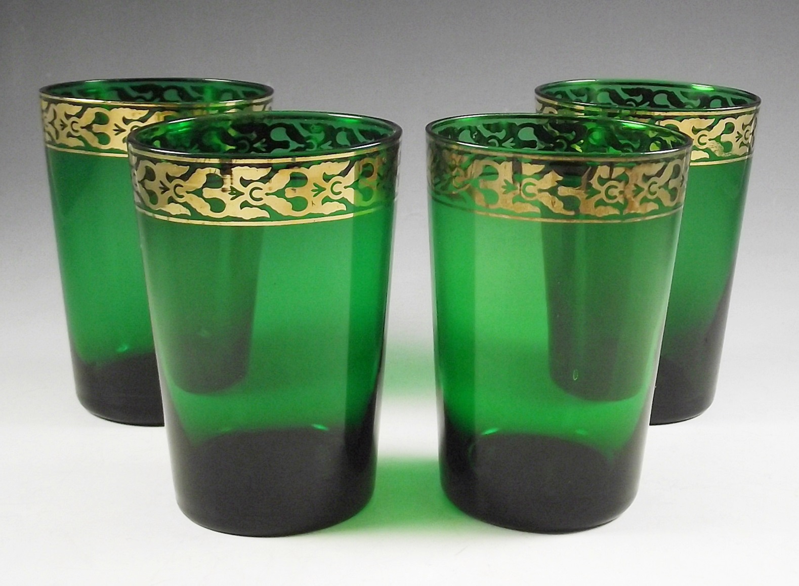 Vintage Set of Twelve Colorful Drinking Glasses 