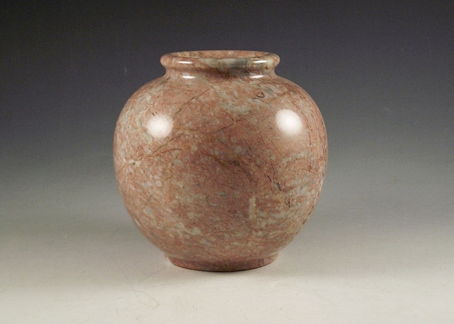 Polished Pink Marble Ball Vase