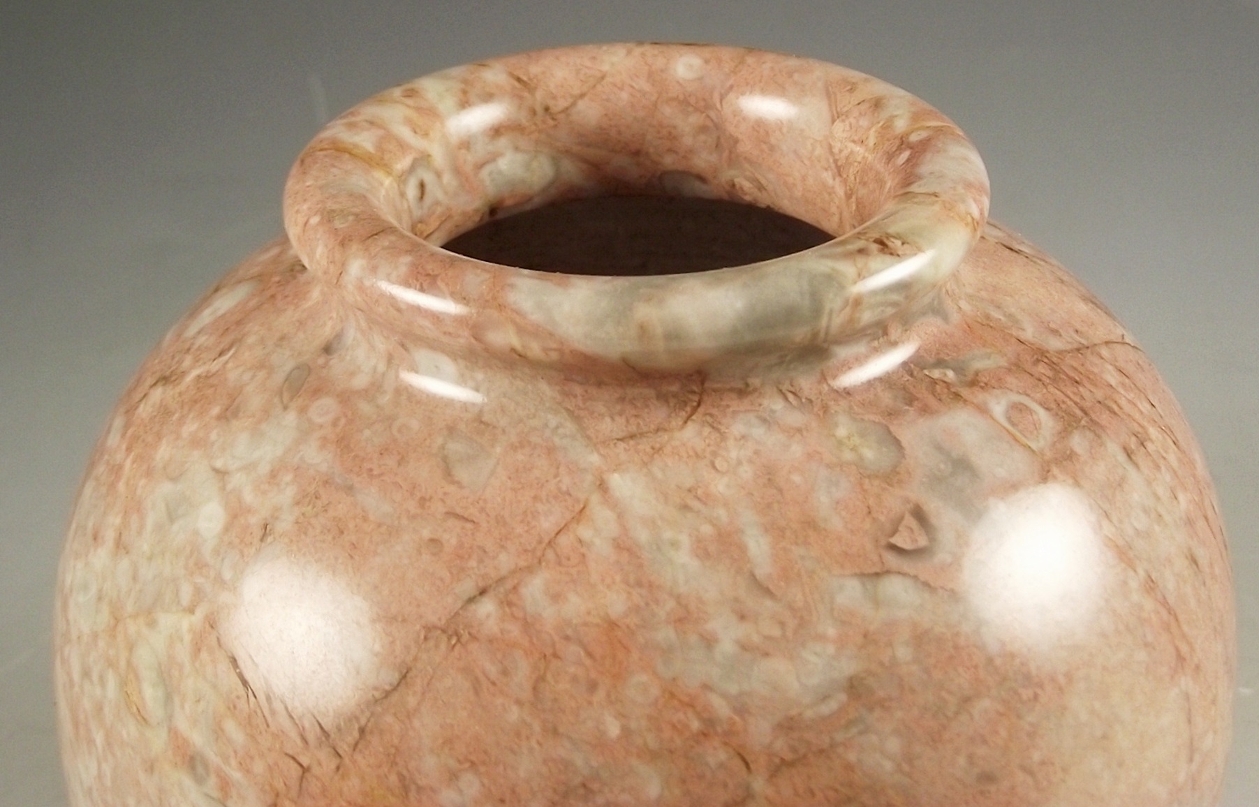 Polished Pink Marble Ball Vase