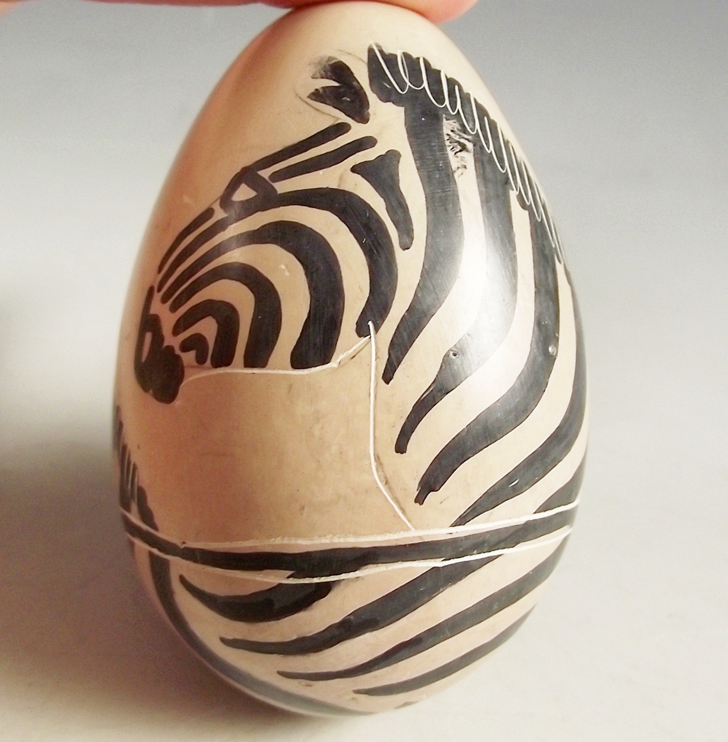 Group of Four Genuine Besmo Product Hand Carved Stone Eggs, Kenya