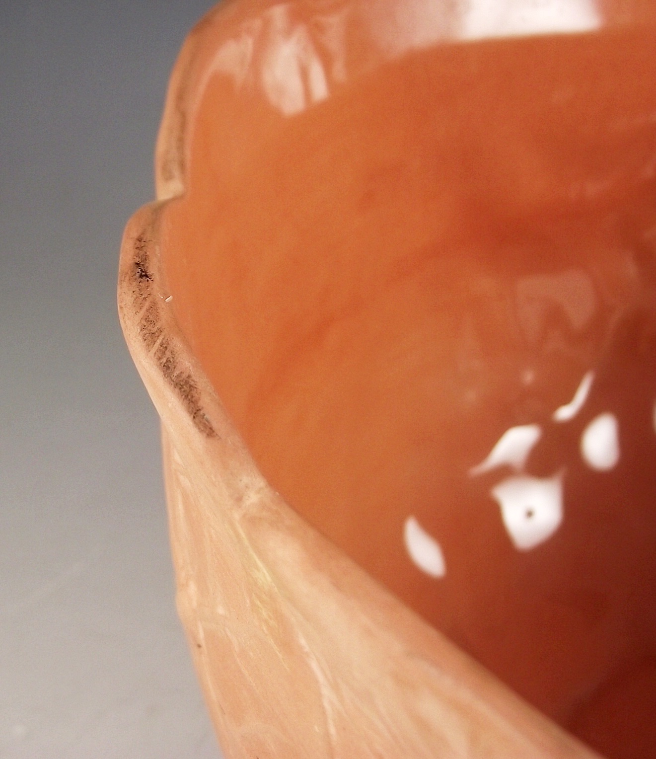 Vintage Block Discontinued Nasturtium Terra Cotta Bowl