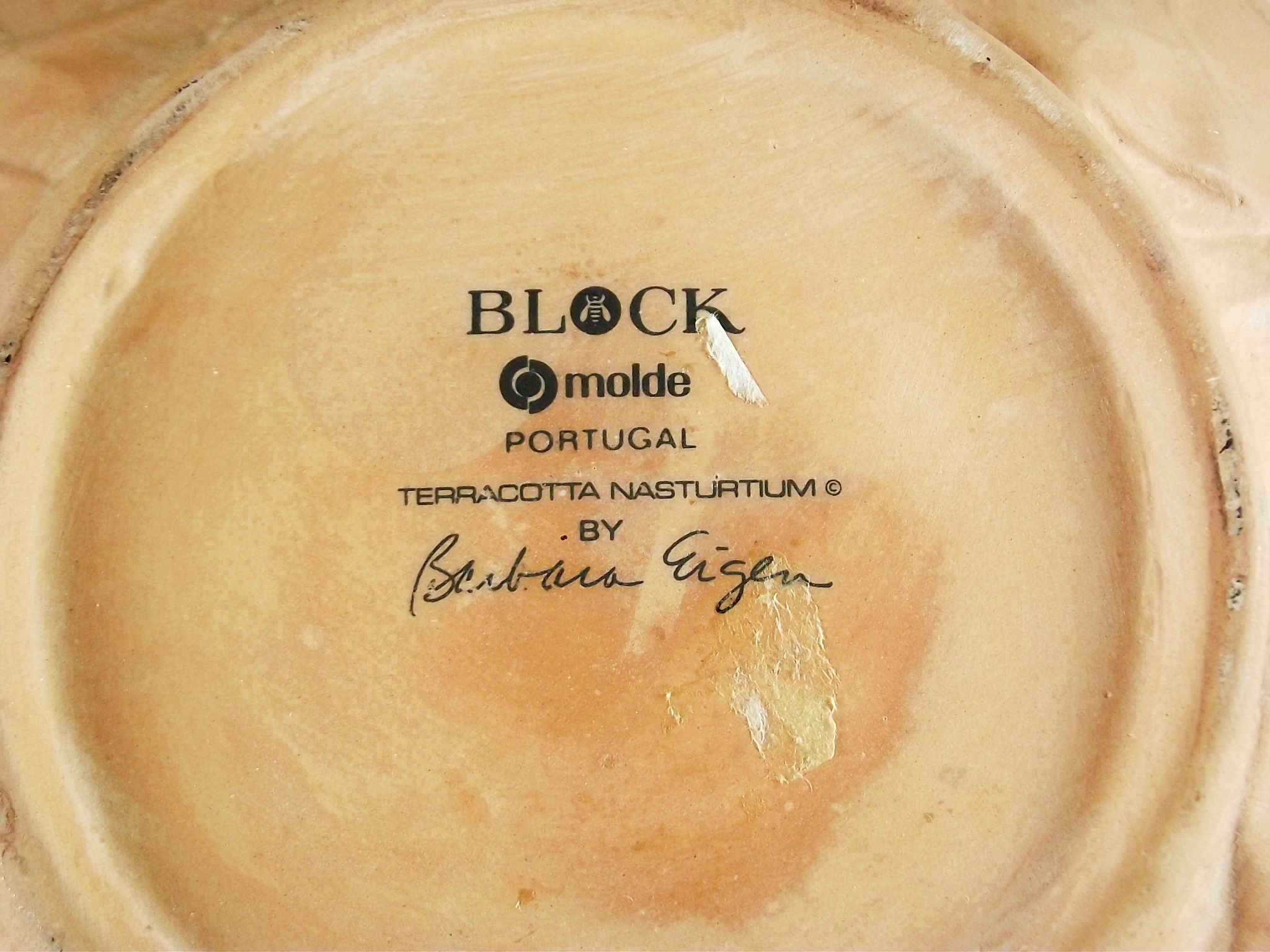 Vintage Block Discontinued Nasturtium Terra Cotta Bowl