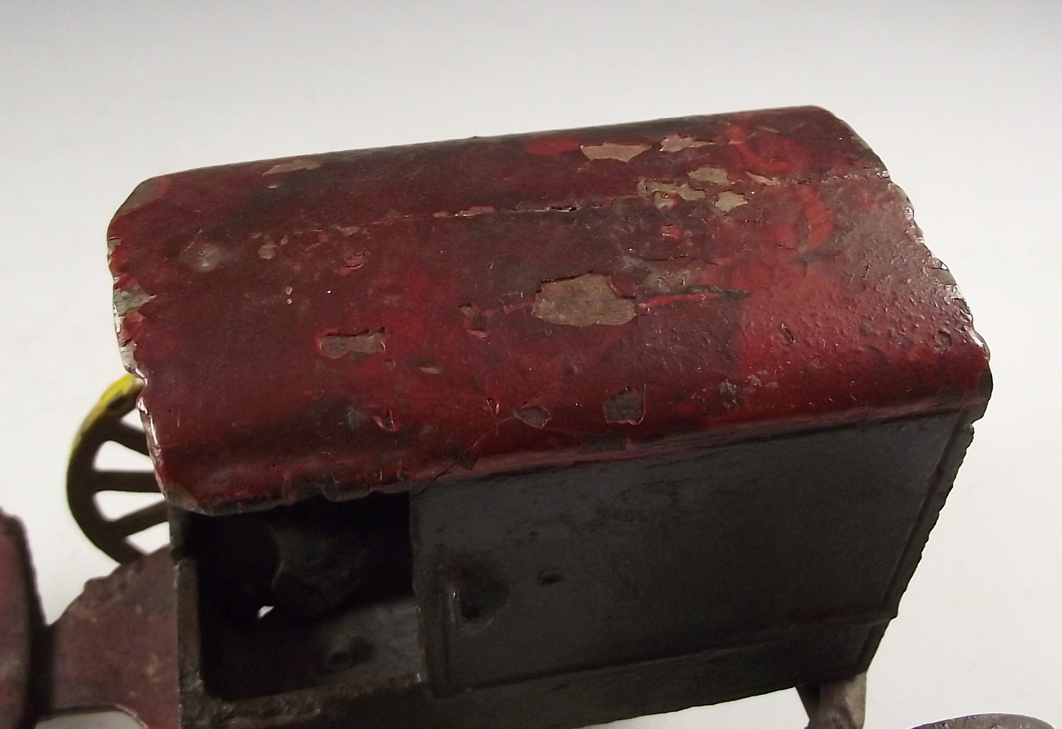 Antique Painted Cast Iron Amish Horse and Carriage