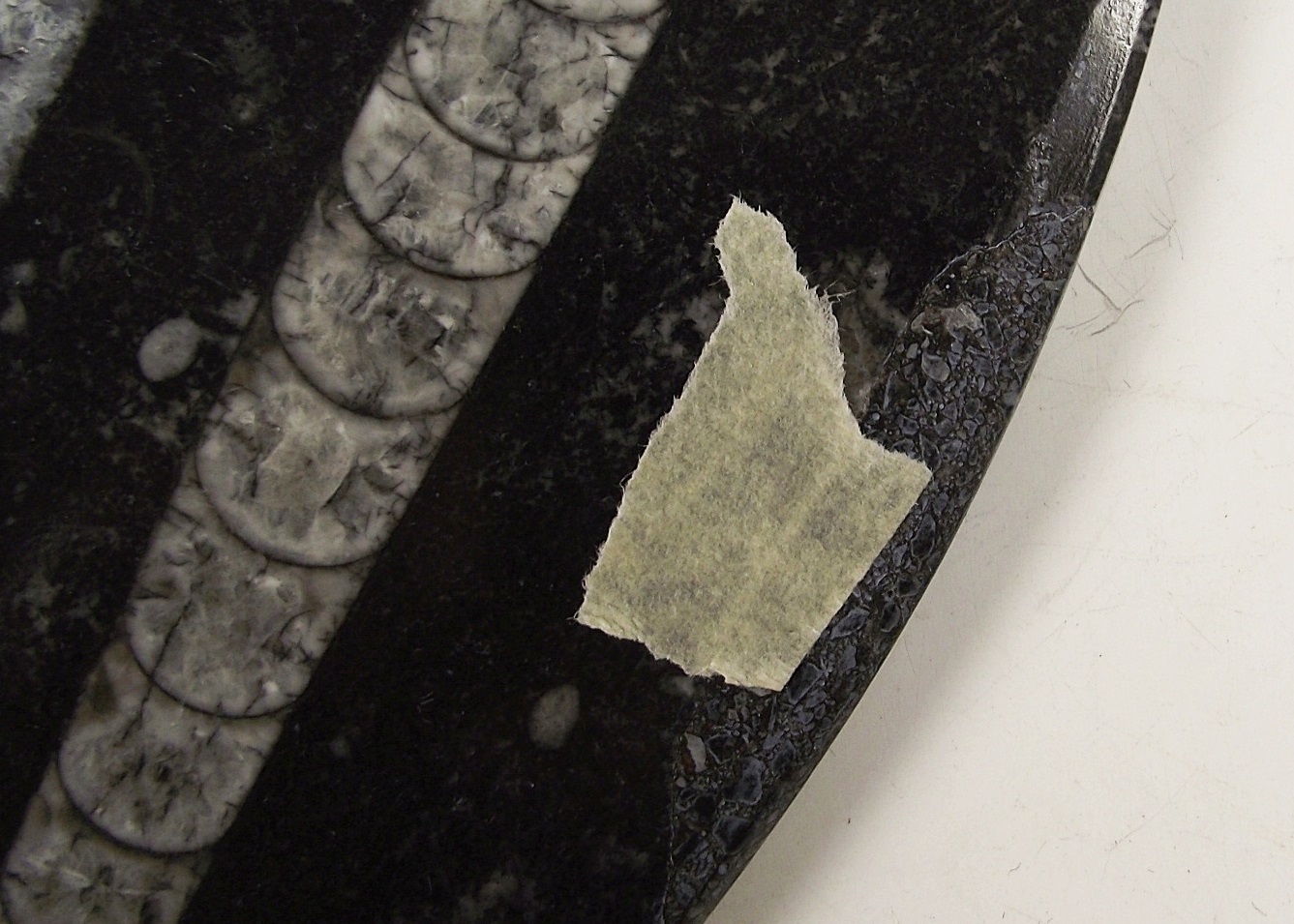 Set of Six Black and Ivory Marble Chargers 