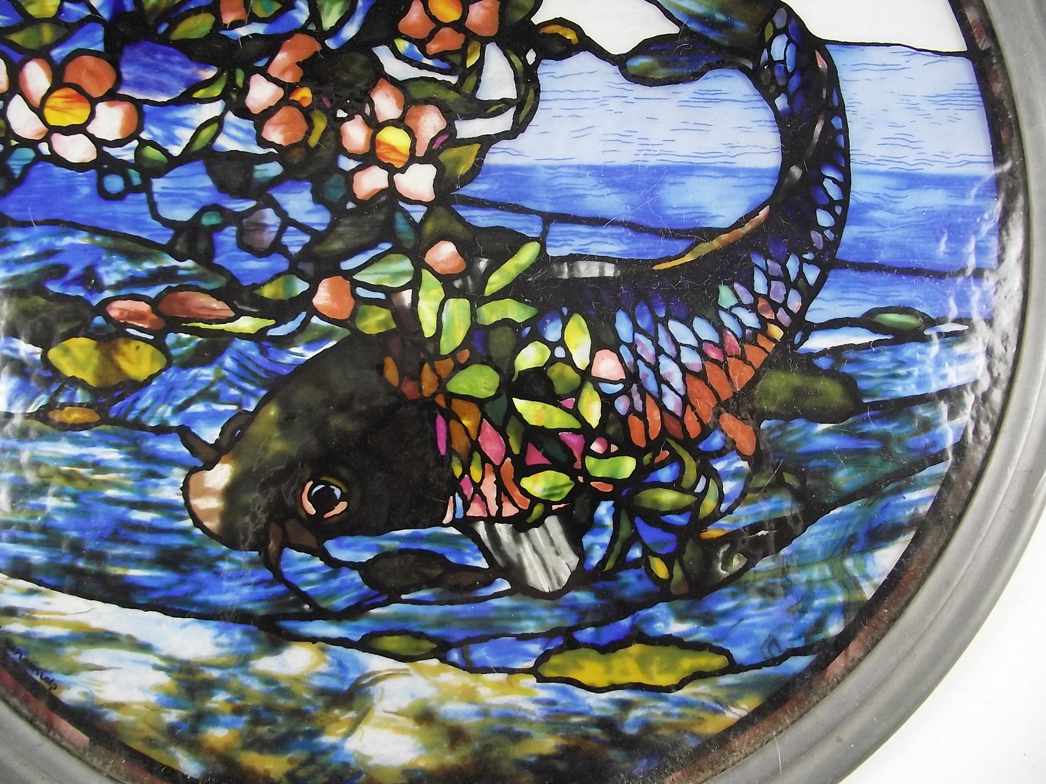 Glassmasters Stained Glass Suncatcher Featuring a Koi Fish