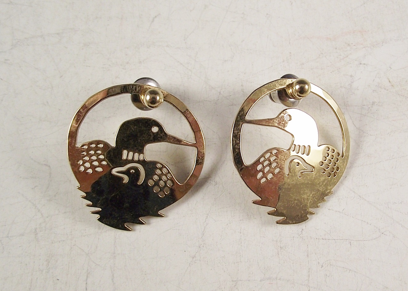 Artisan Crafted Gold Tone Loon Jewelry Items by Wild Bryde  