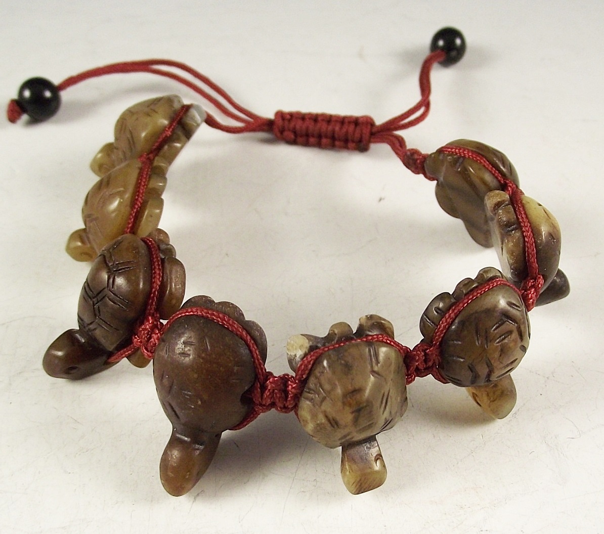 Carved Natural Stone Turtle Necklace and Bracelet