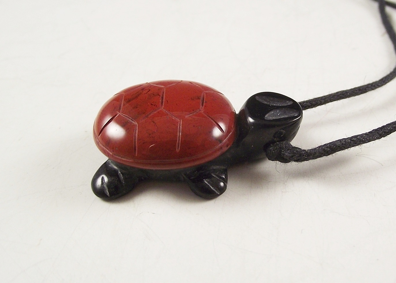 Carved Natural Stone Turtle Necklace and Bracelet
