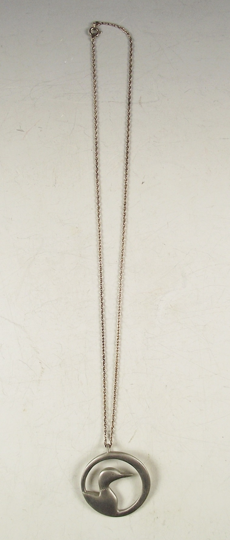 Signed Ken Kantro Pewter Loon Demi Parure 