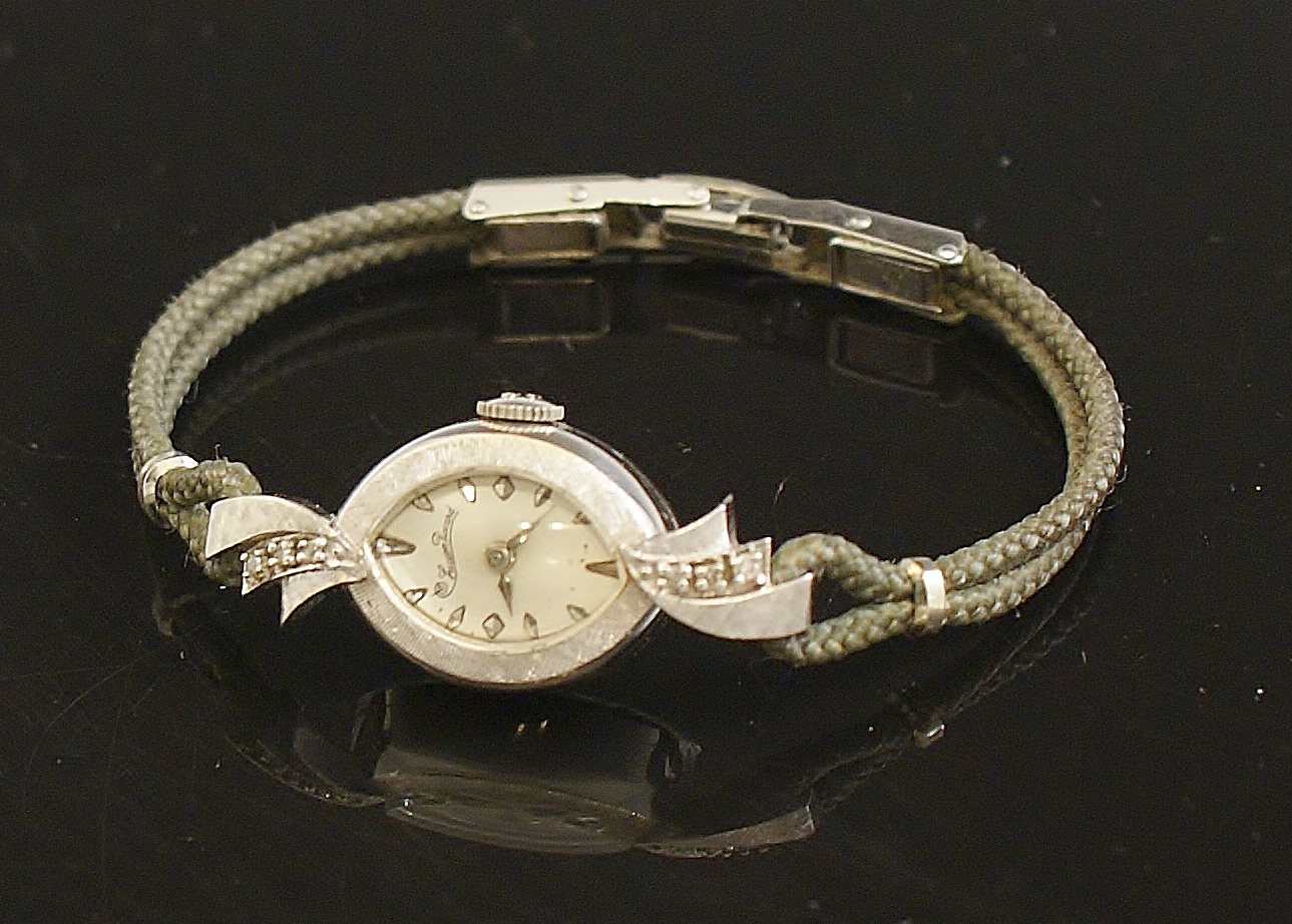 Ladies 1940's 14K White Gold Lucien Piccard Watch