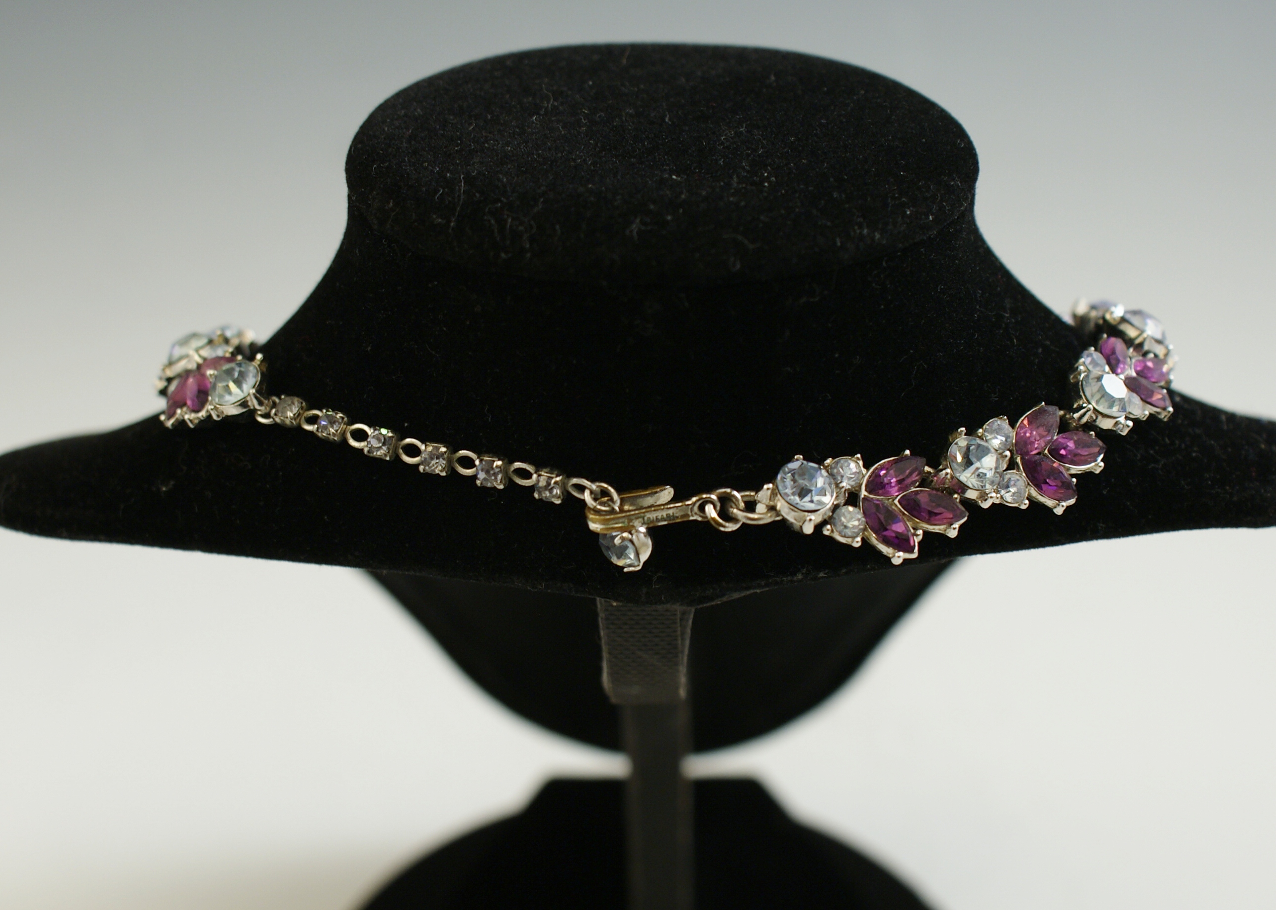 1950's Trifari Ice Blue Rhinestone Necklace & Bracelet Set