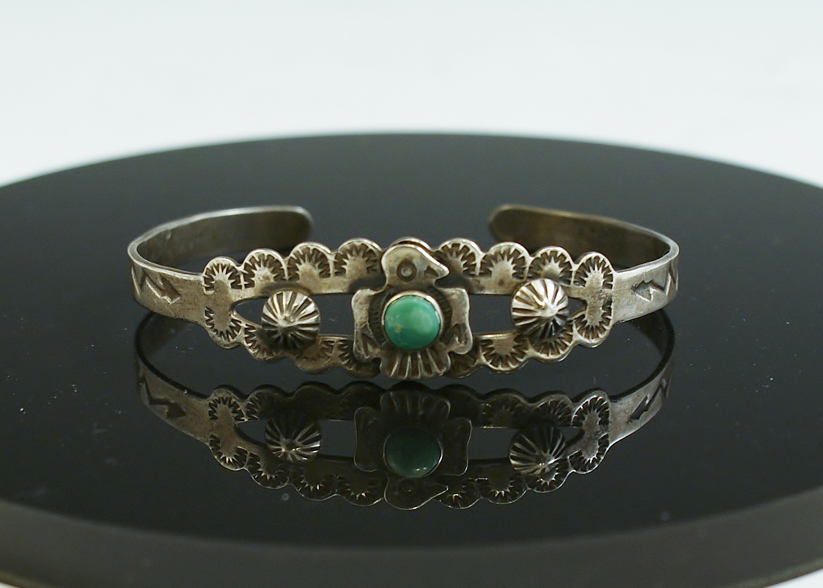 Navajo Vintage Sterling & Malachite Bracelet