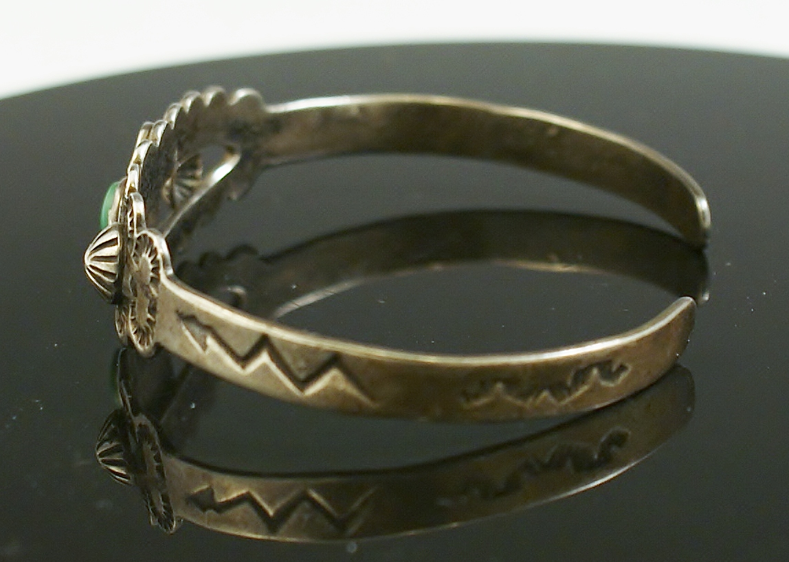 Navajo Vintage Sterling & Malachite Bracelet