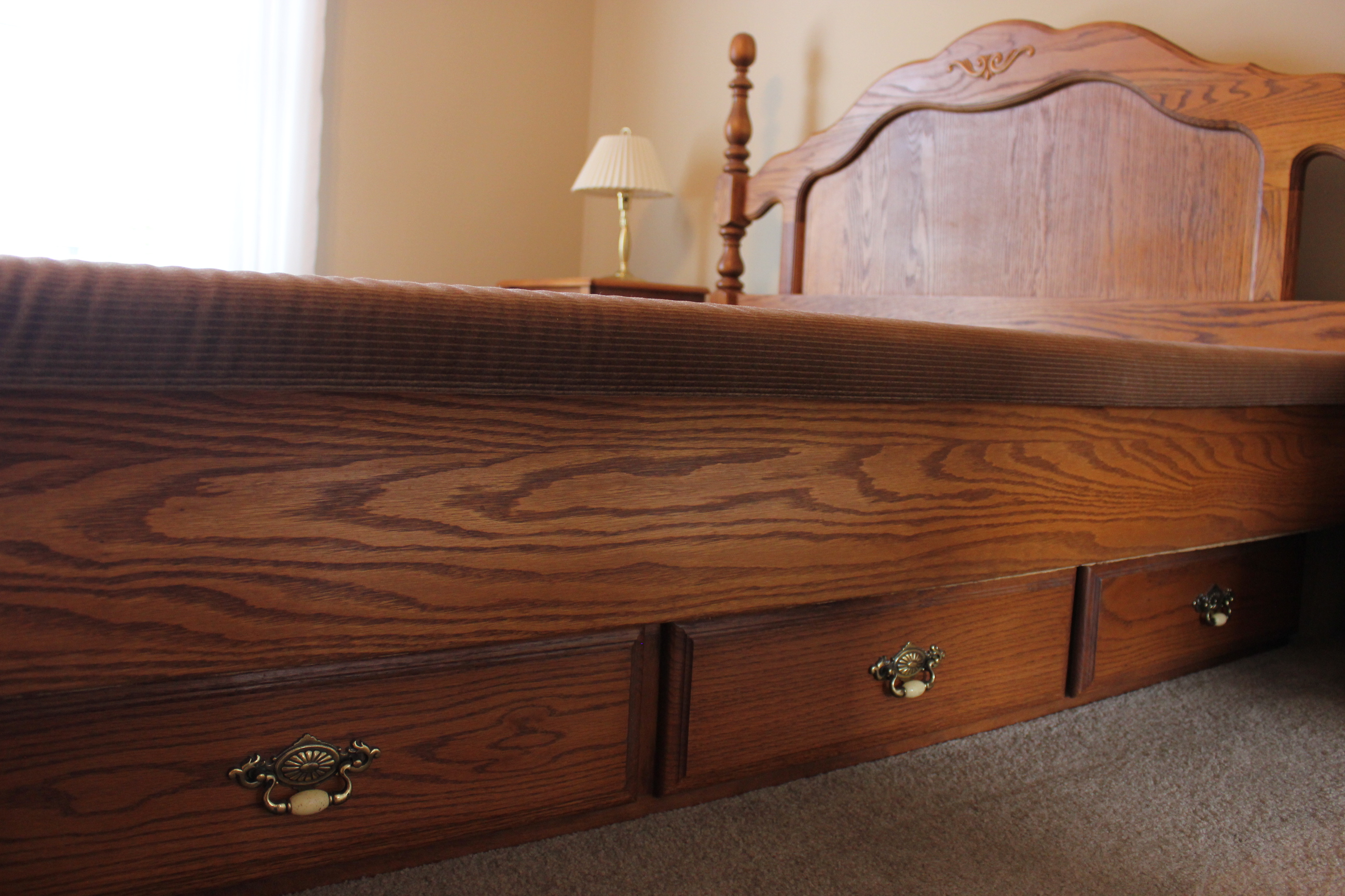 King Size Waterbed with Oak Frame