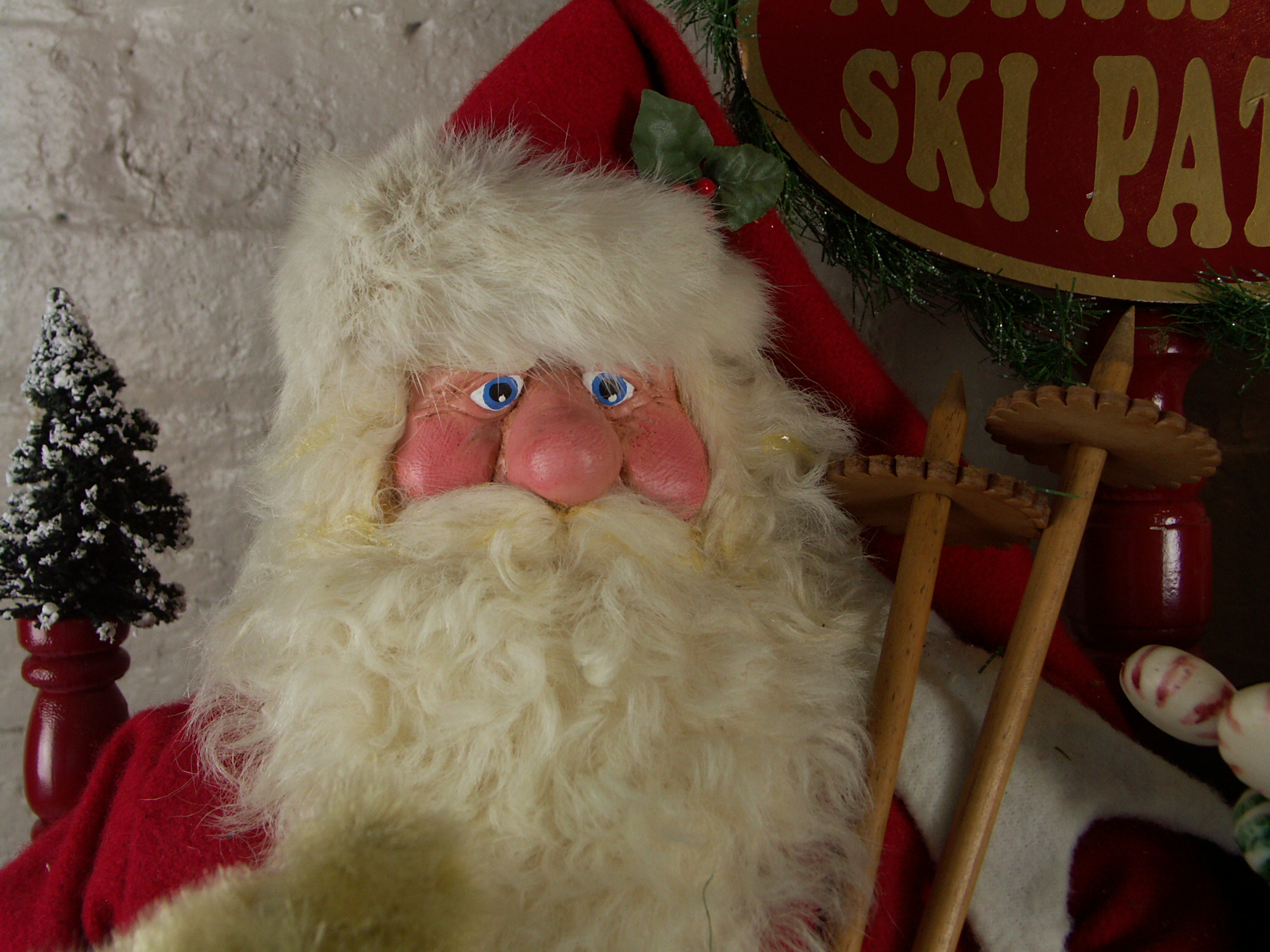 Original Brian Kidwell "The Toymaker" Santa and Mrs. Claus Ski Patrol Sculpture