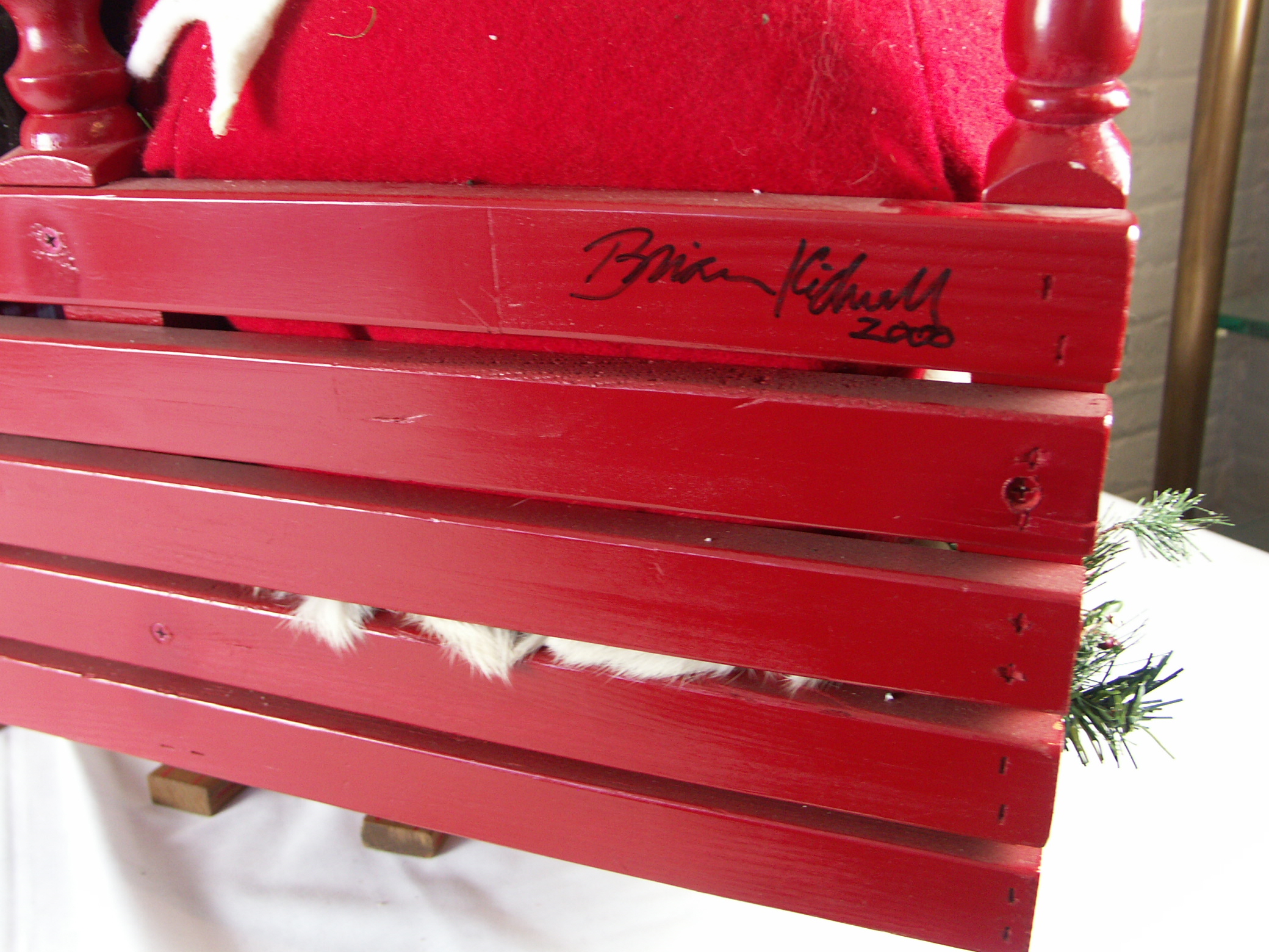 Original Brian Kidwell "The Toymaker" Santa and Mrs. Claus Ski Patrol Sculpture