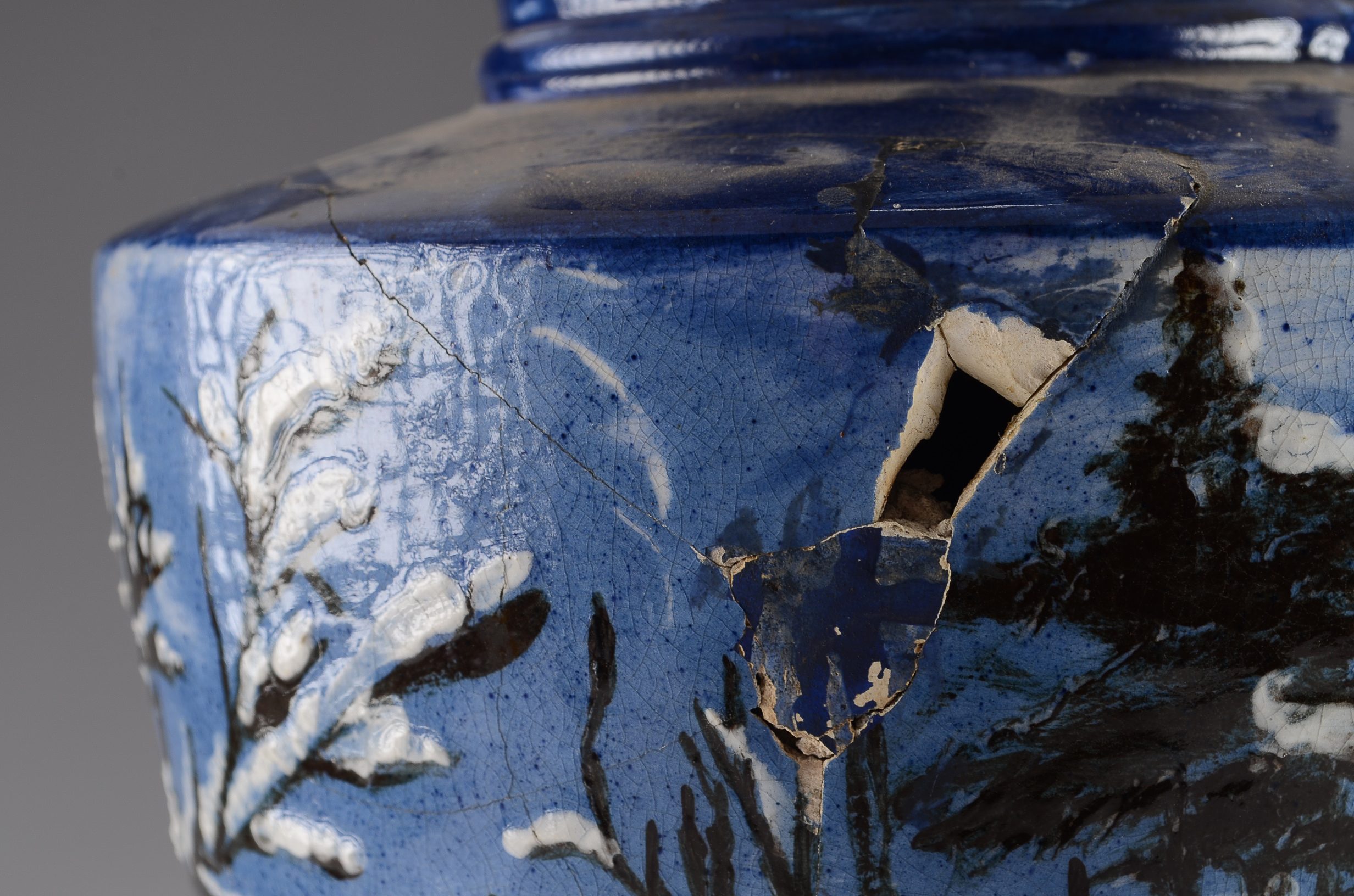 Vintage Painted Pottery Lamp