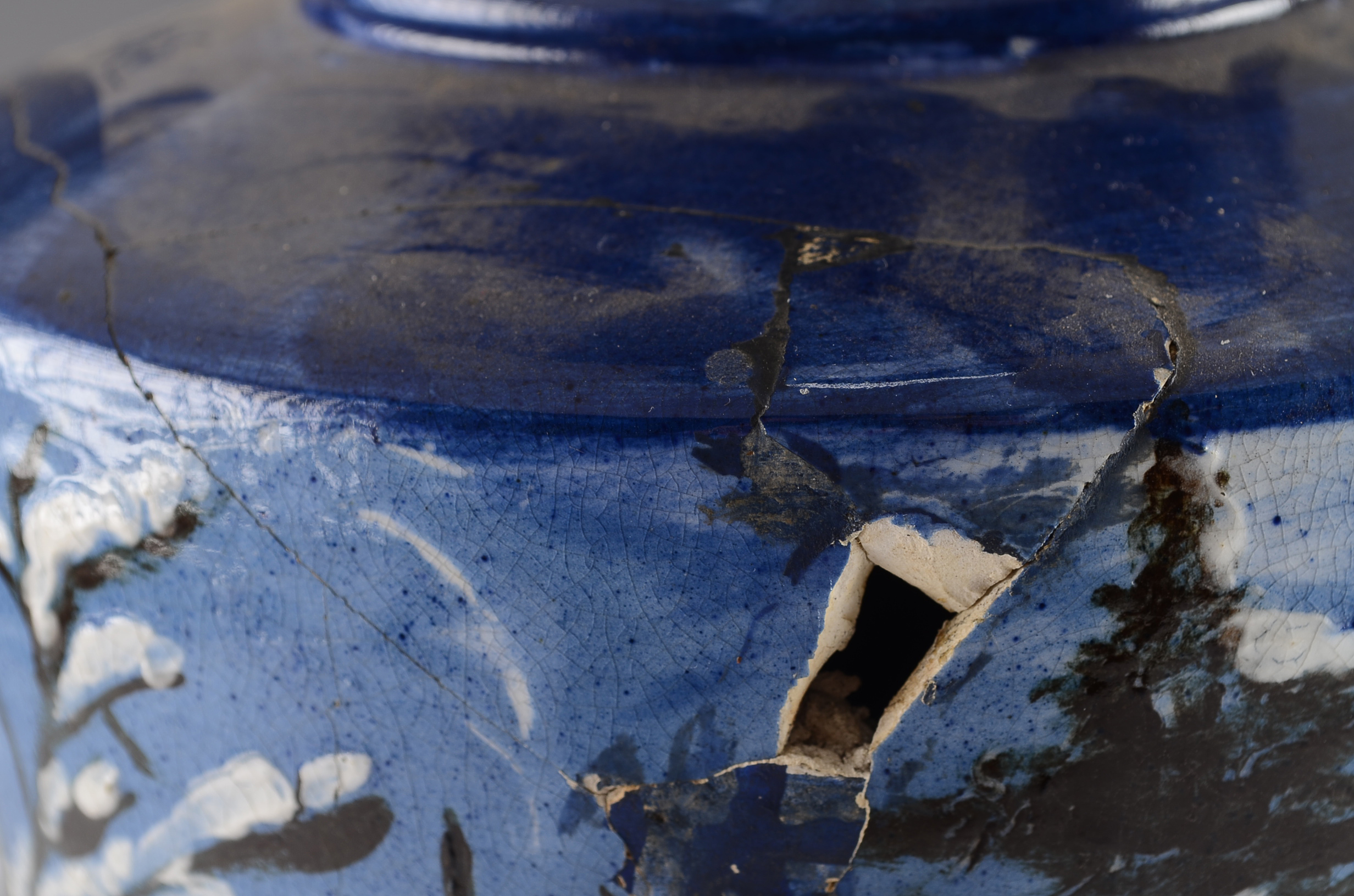 Vintage Painted Pottery Lamp