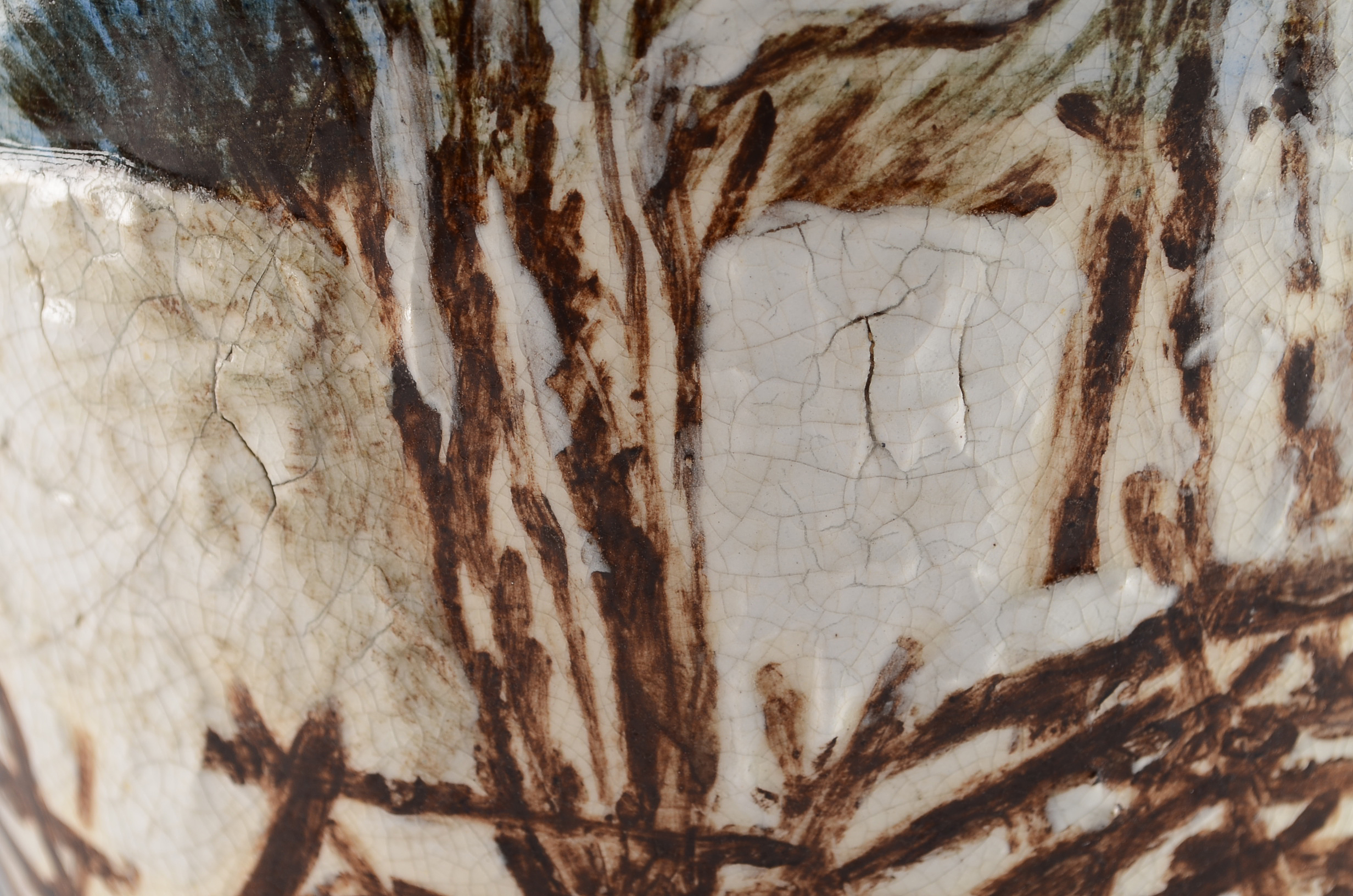 Vintage Painted Pottery Lamp