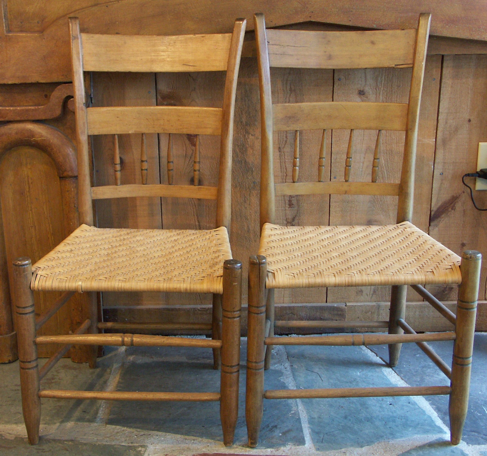 Lot of Two Antique Spindle Back Side Chairs