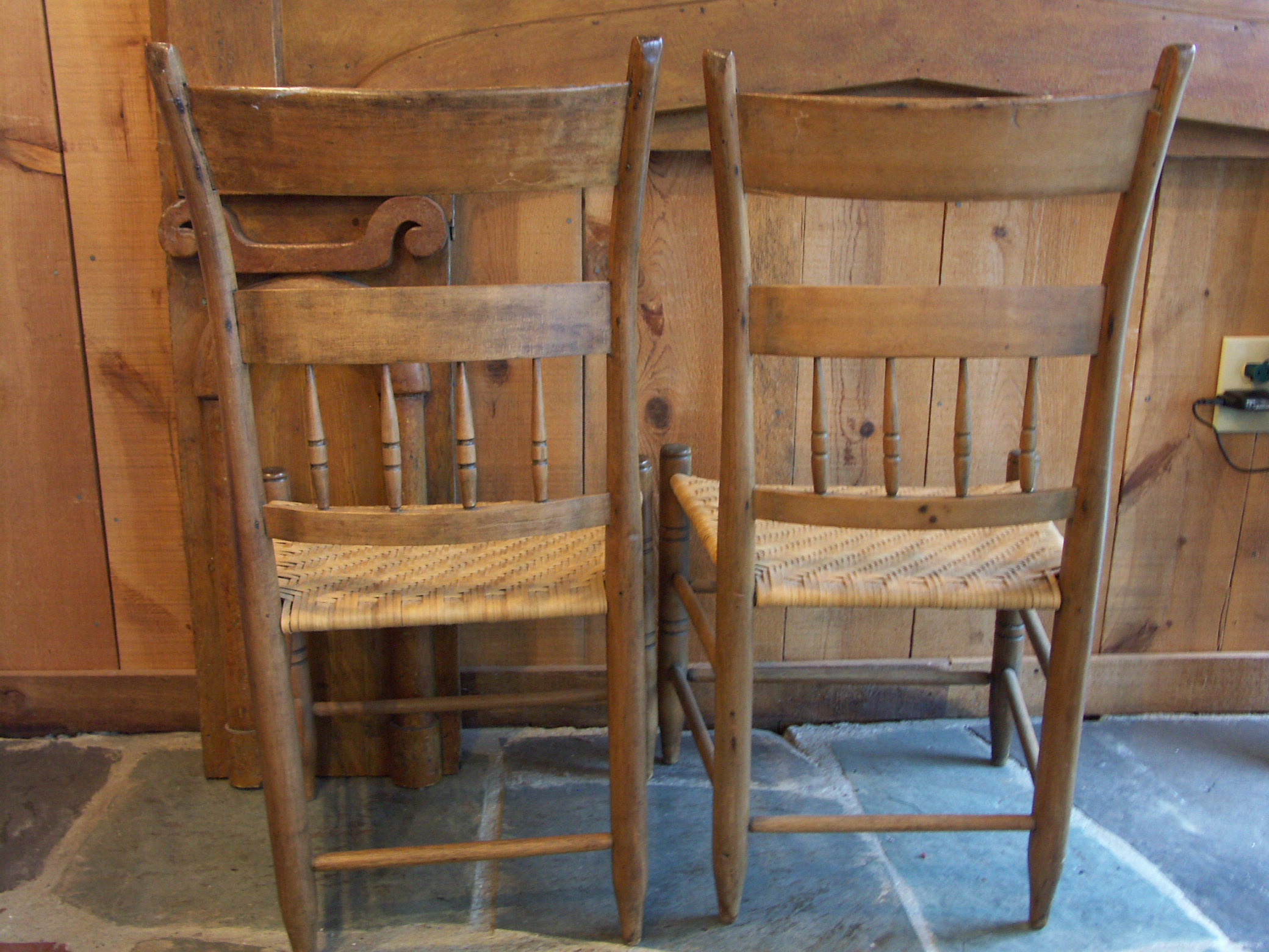 Lot of Two Antique Spindle Back Side Chairs