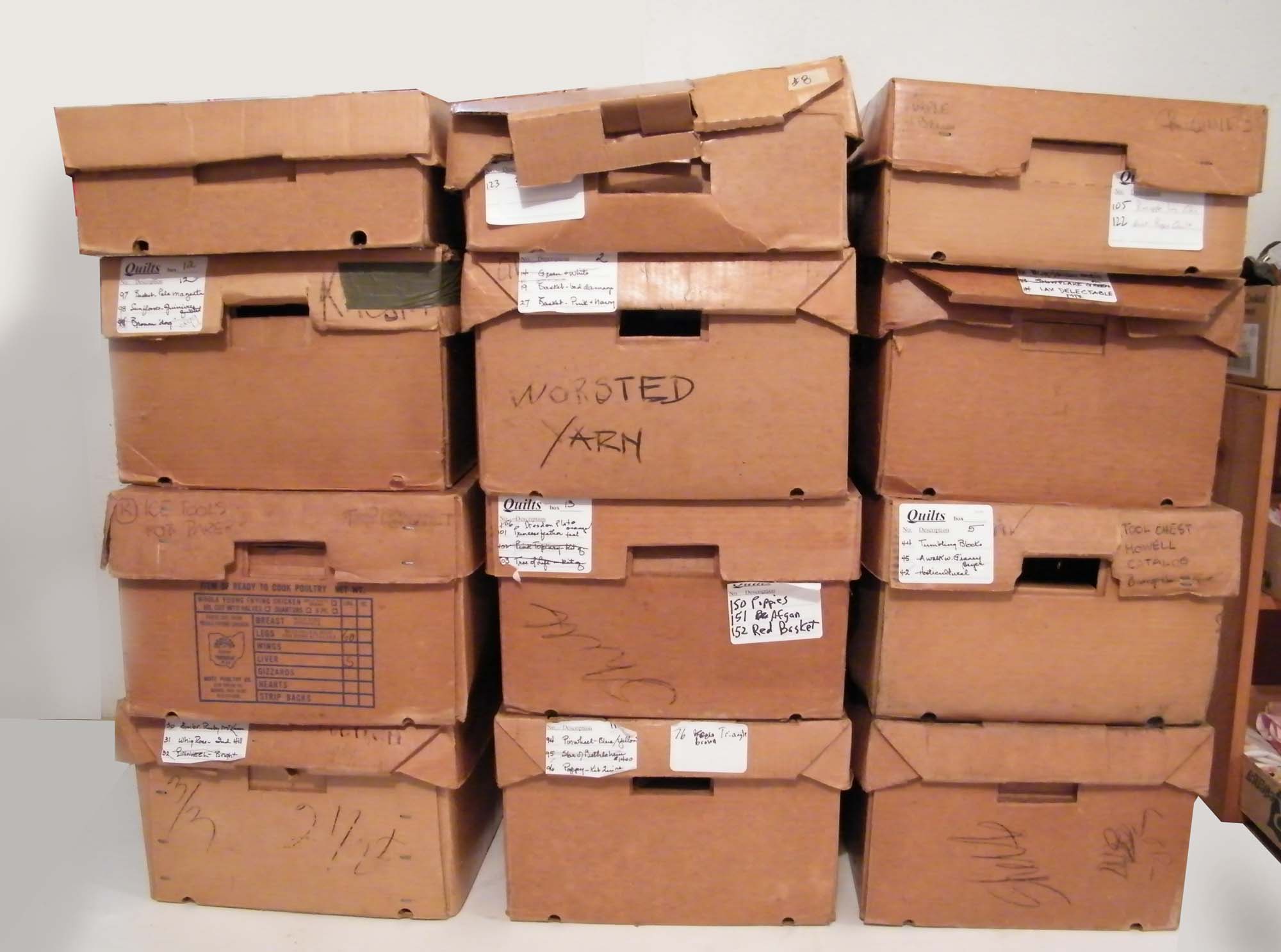 Waxed Cardboard Storage Boxes with Lids