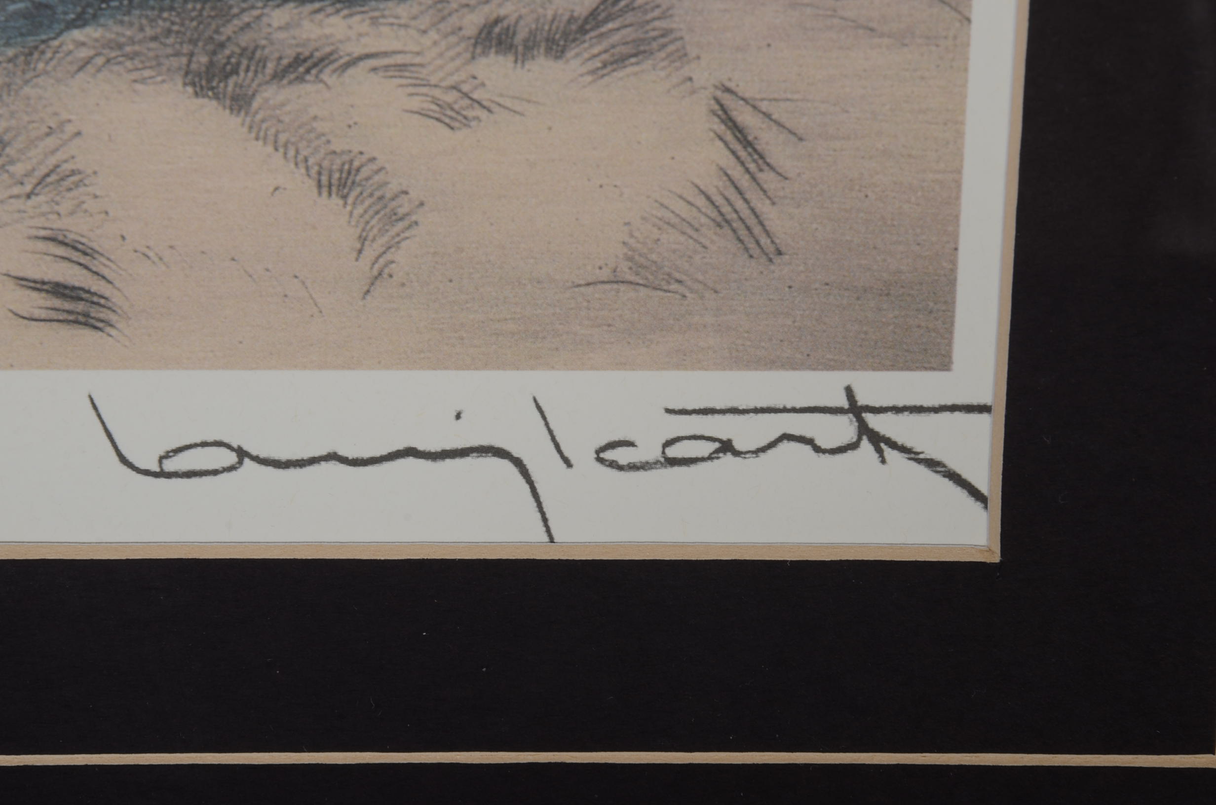 Provocative Framed Lithograph of Louis Icart Etching