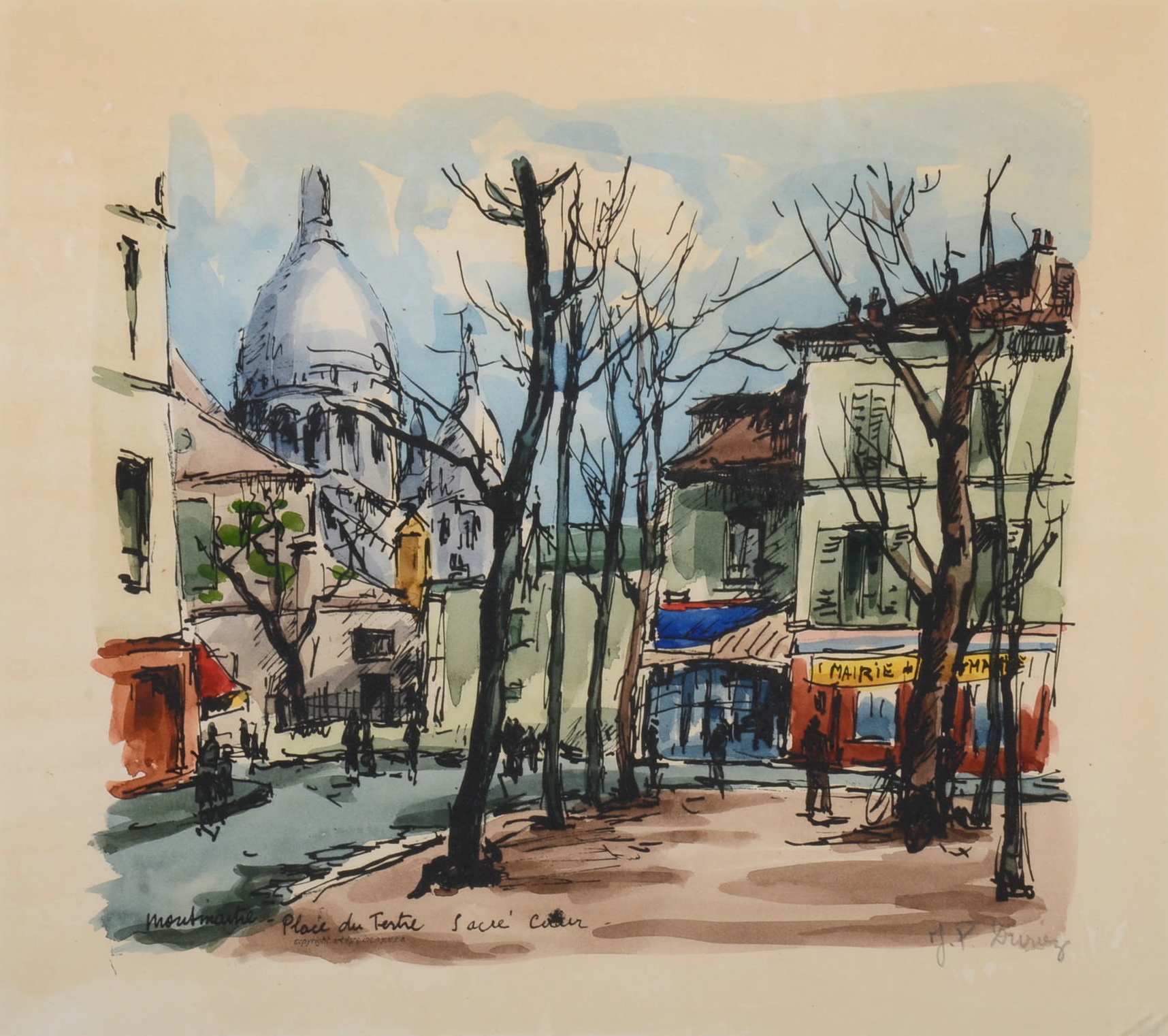 Signed Offset Lithographic Print by J.P. Duriez