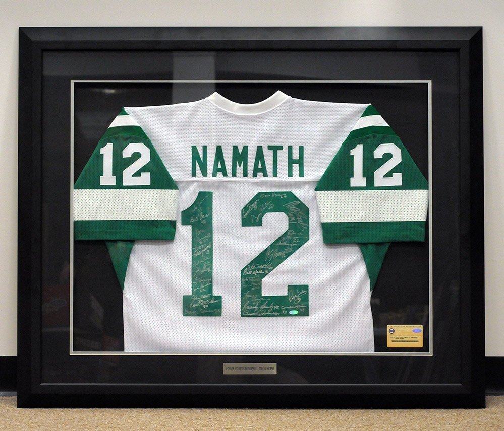 Framed 1969 Super Bowl Championship Team Autographed Joe Namath New York Jets