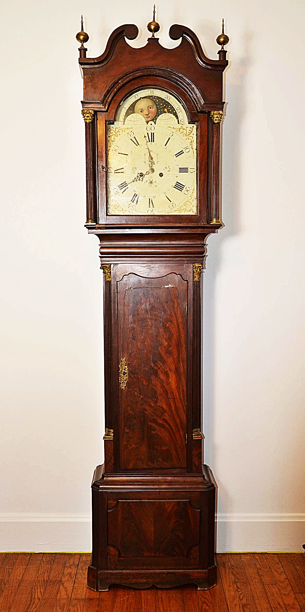 Circa early 1800s P. Fearnley Wigan England Long Case Mahogany Clock