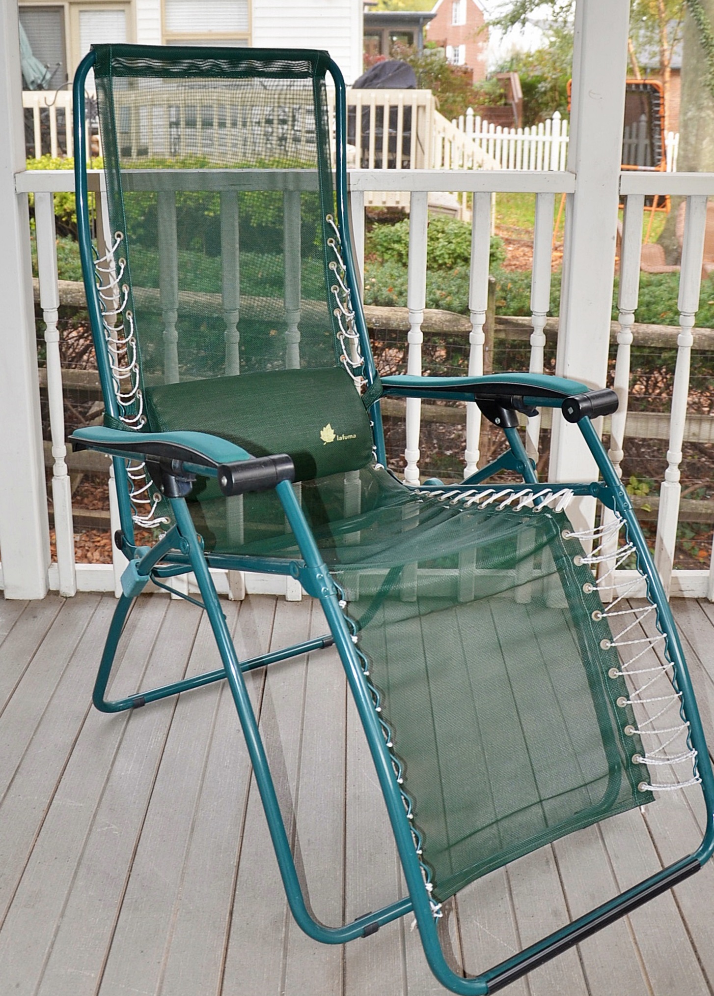 Two Lafuma France Patio Chairs and Table