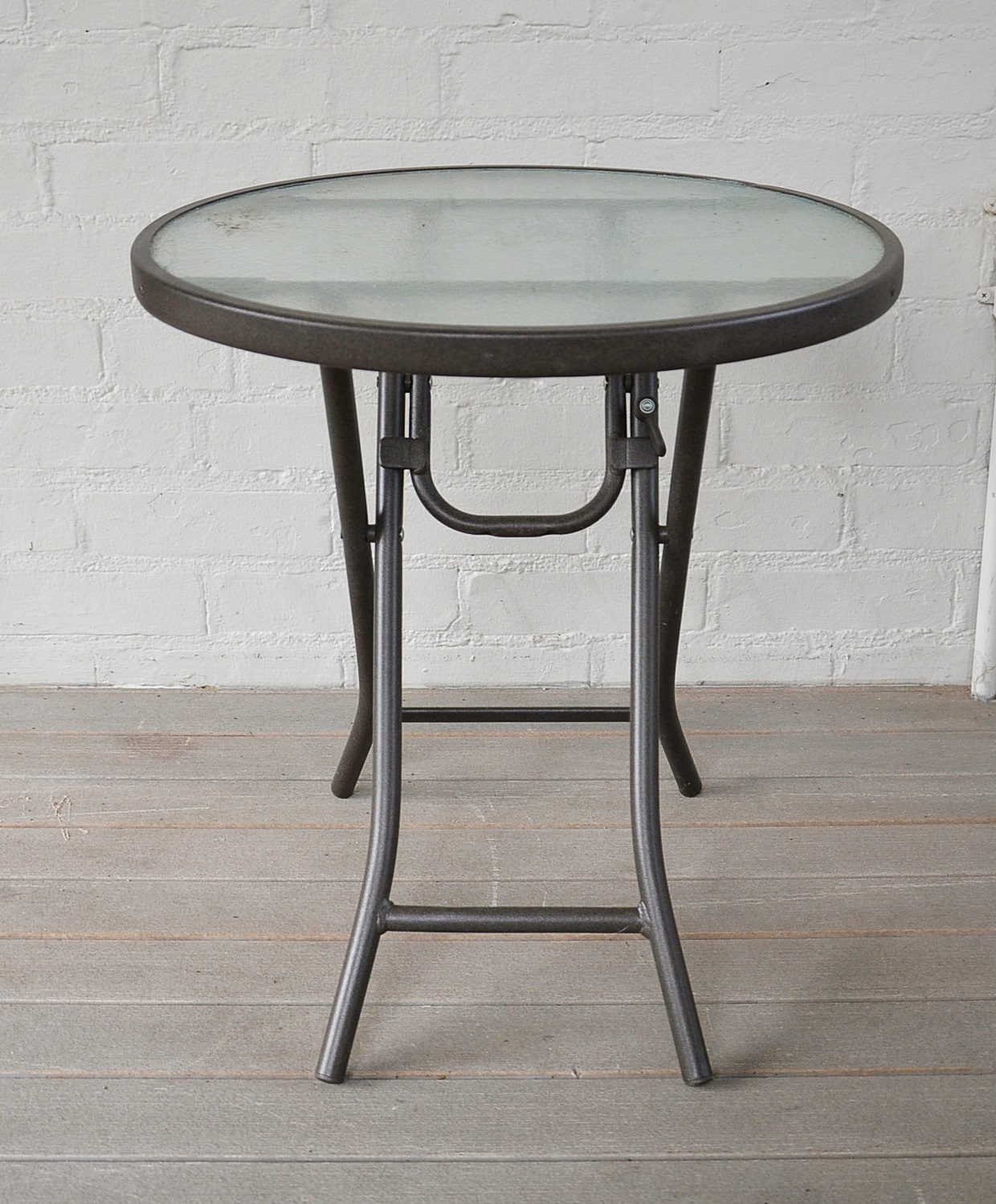 Two Lafuma France Patio Chairs and Table