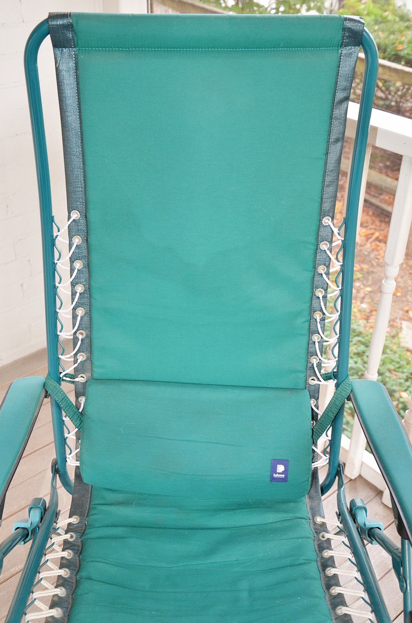 Two Lafuma France Patio Chairs and Table