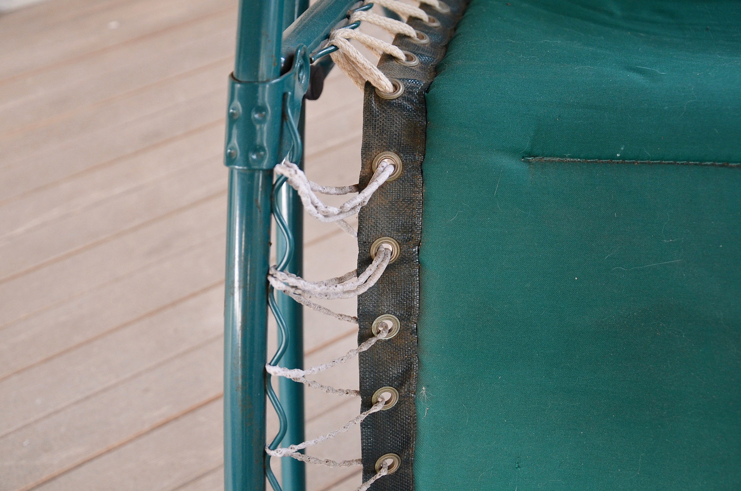 Two Lafuma France Patio Chairs and Table