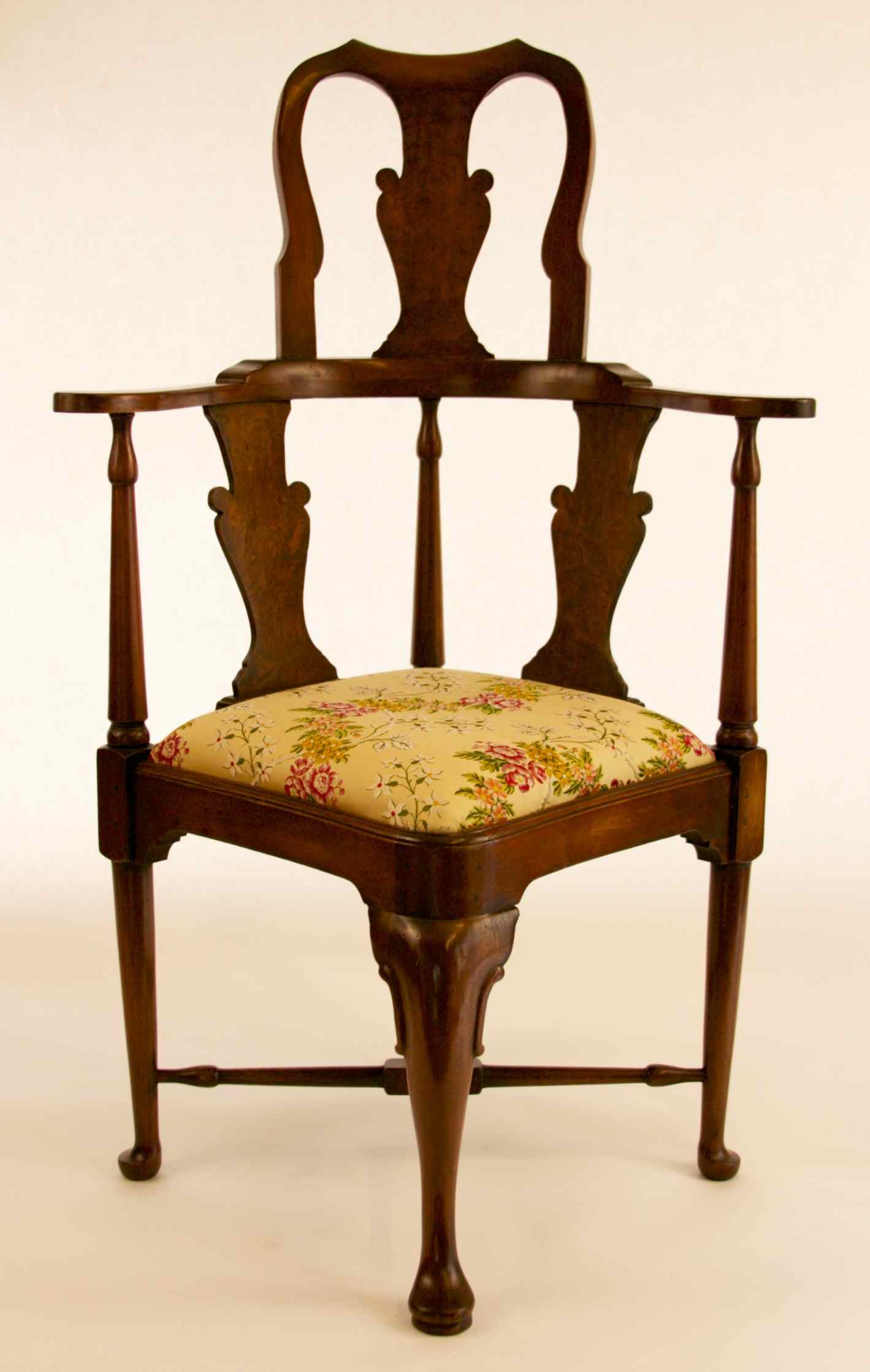 Queen Anne High Back Corner Chair