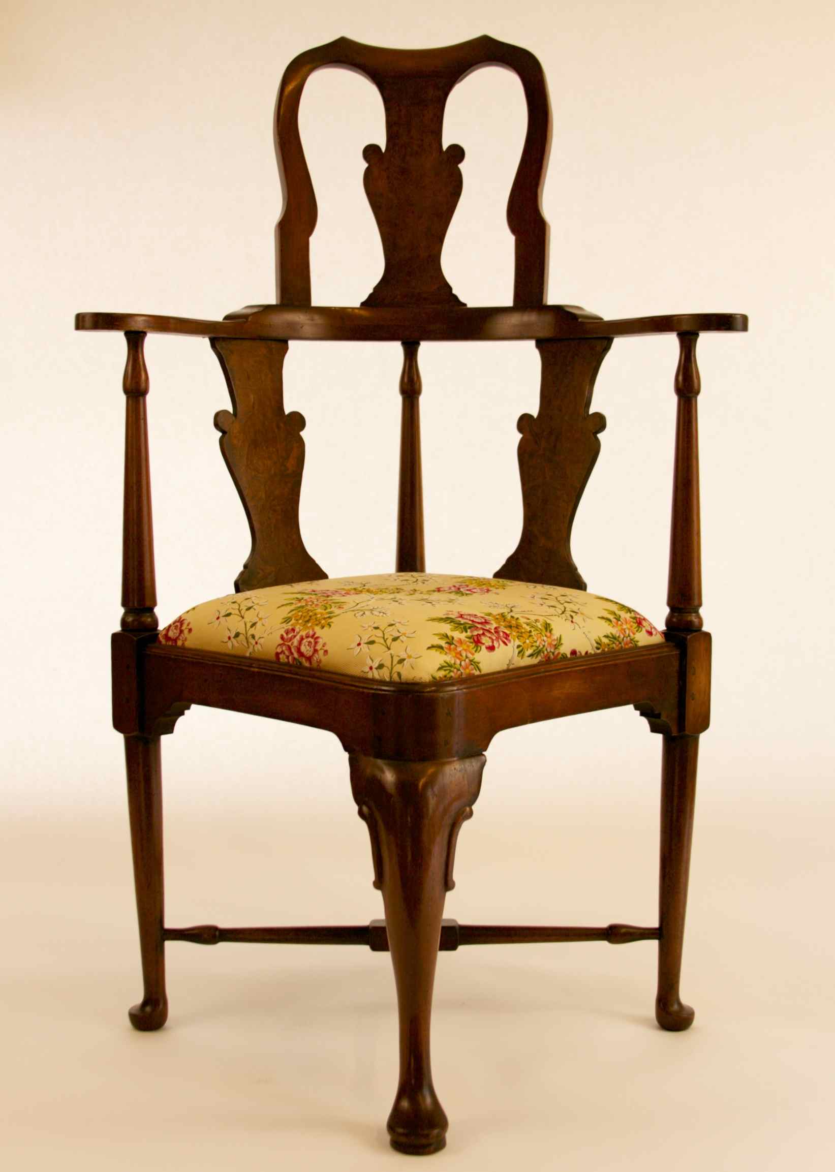 Queen Anne High Back Corner Chair