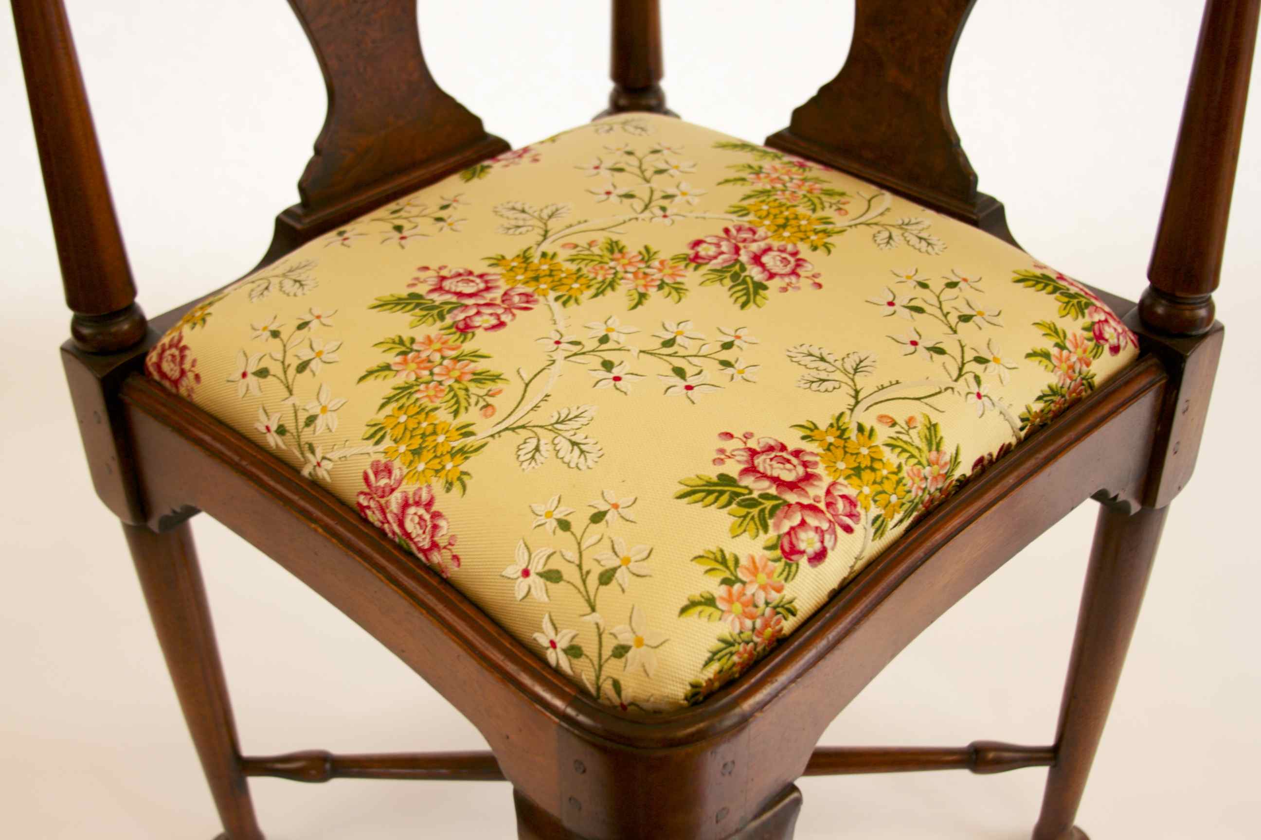 Queen Anne High Back Corner Chair