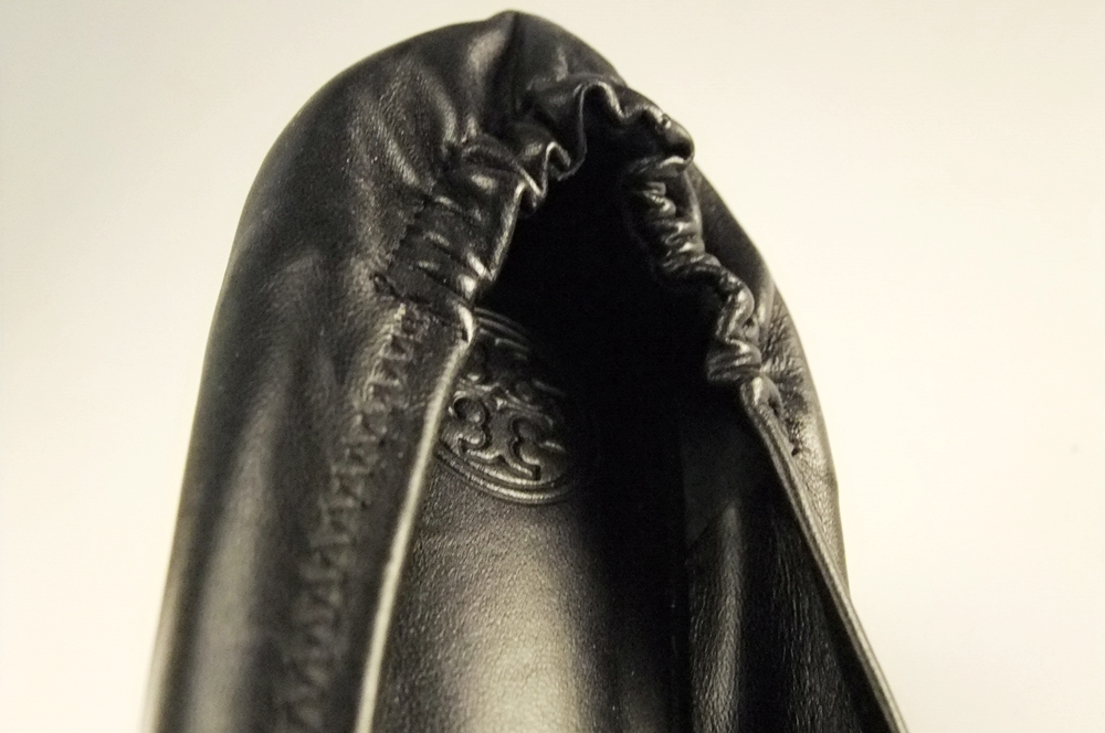 Pair of Tory Burch Black Soft Leather Reva Ballerina Flats