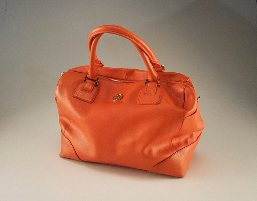 Tory Burch Robinson Middy Orange Saffiano Leather Satchel Hand/ Shoulderbag 
