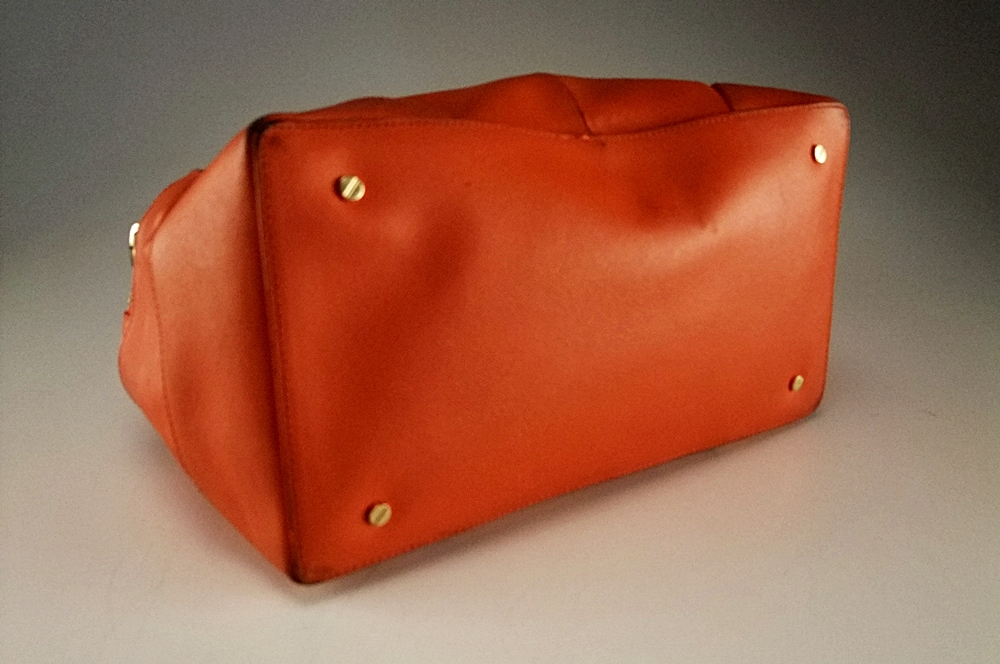 Tory Burch Robinson Middy Orange Saffiano Leather Satchel Hand/ Shoulderbag 