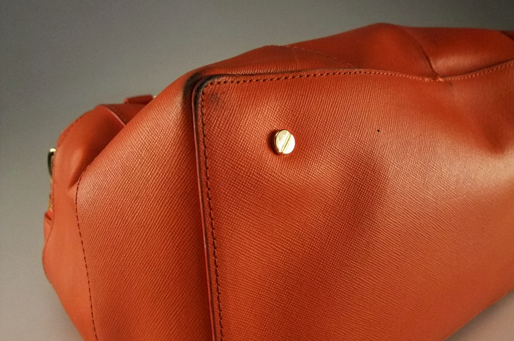 Tory Burch Robinson Middy Orange Saffiano Leather Satchel Hand/ Shoulderbag 