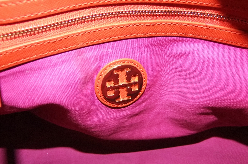Tory Burch Robinson Middy Orange Saffiano Leather Satchel Hand/ Shoulderbag 