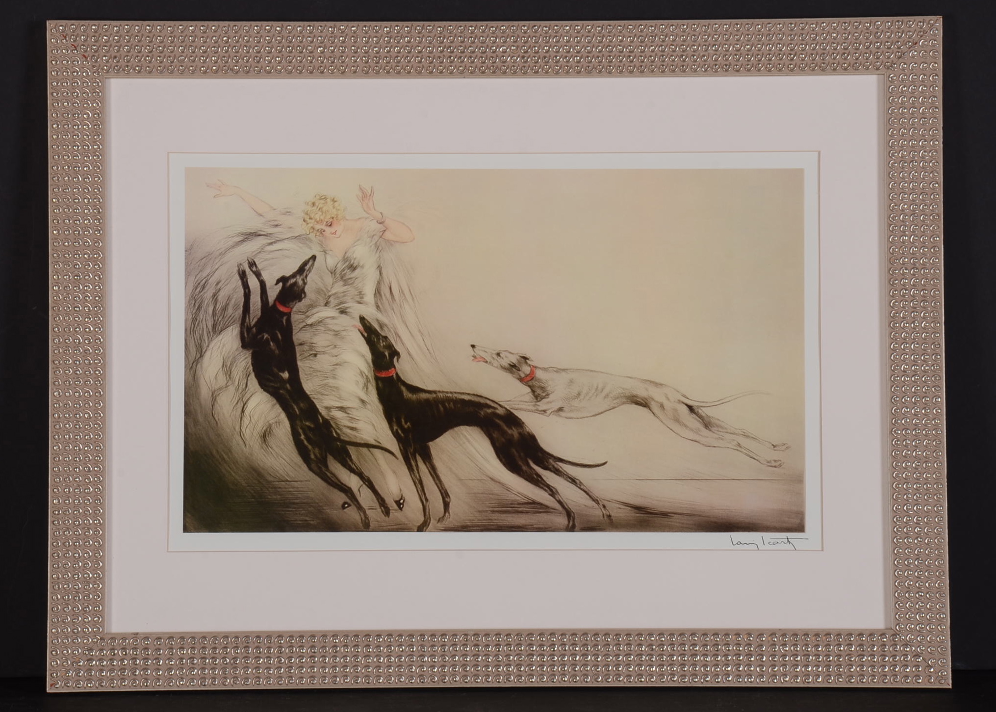 Framed Louis Icart "Coursing" Print